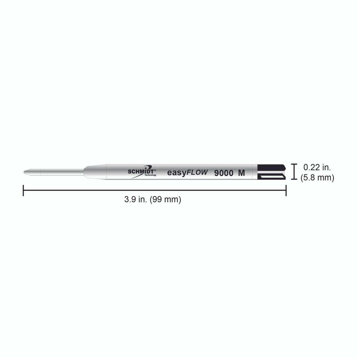 Schmidt® Easy Flow 9000 Ballpoint Hybrid Refill Fine Point, 2pk