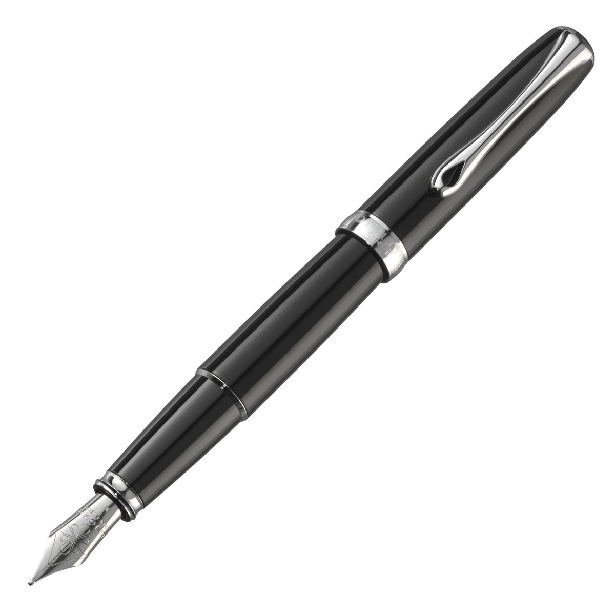 Diplomat Excellence A2 Black Lacquer with Chrome Trim Fountain Pen