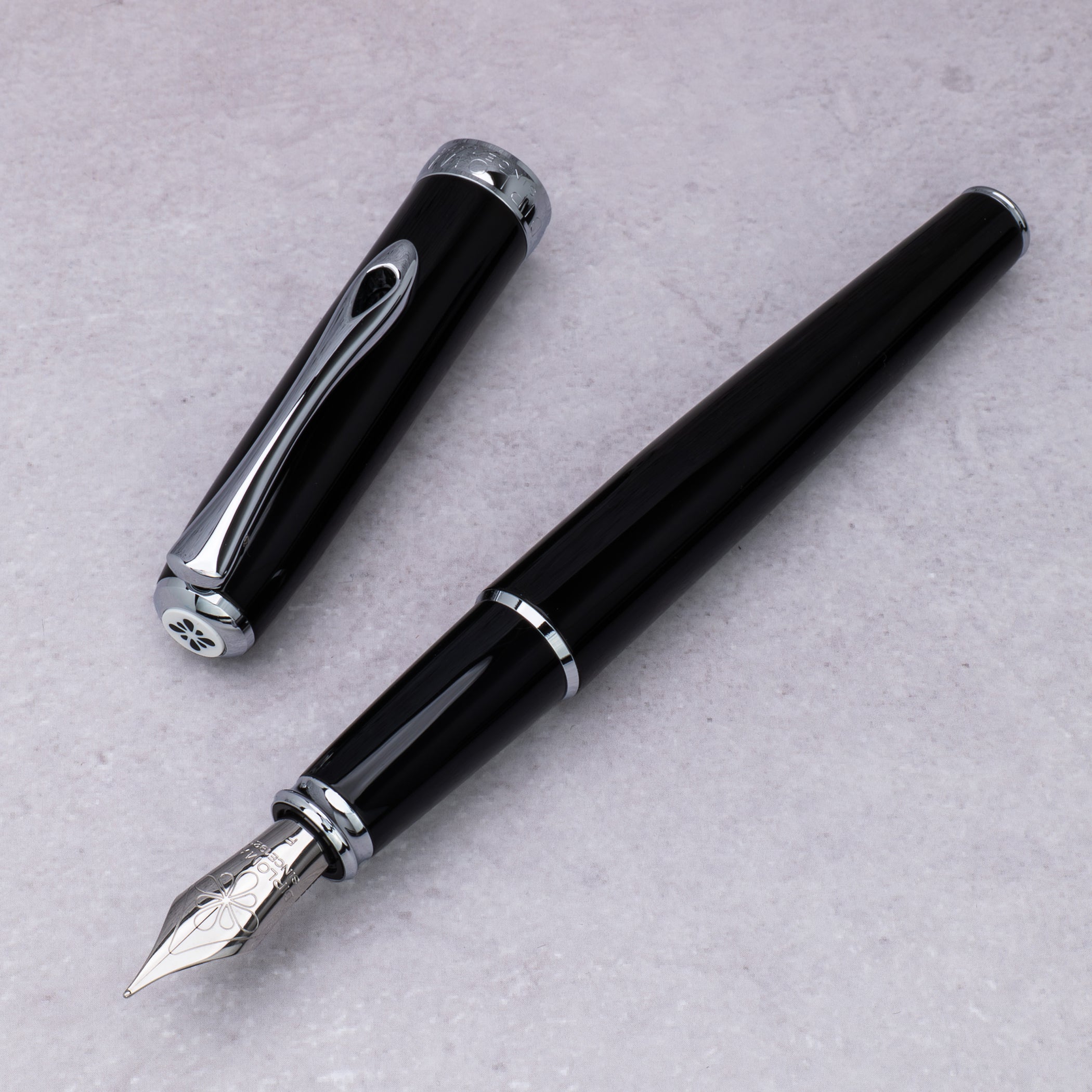 Diplomat Excellence A2 Black Lacquer with Chrome Trim Fountain Pen