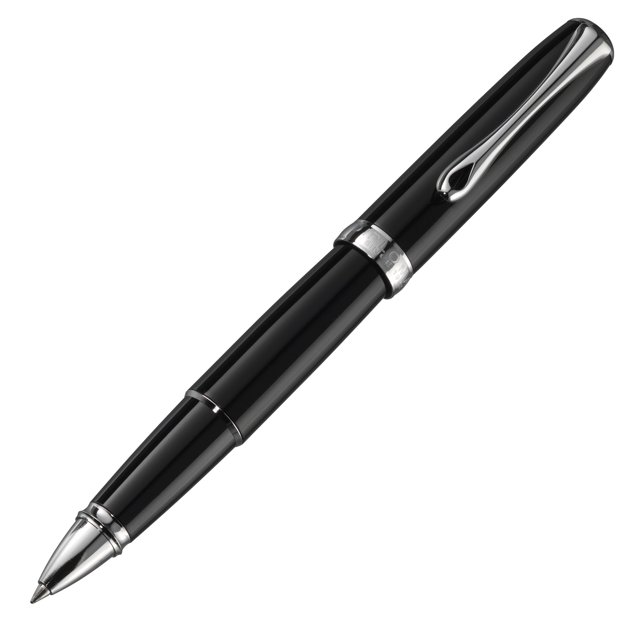 Diplomat Excellence A2 Black Lacquer with Chrome Trim Rollerball Pen