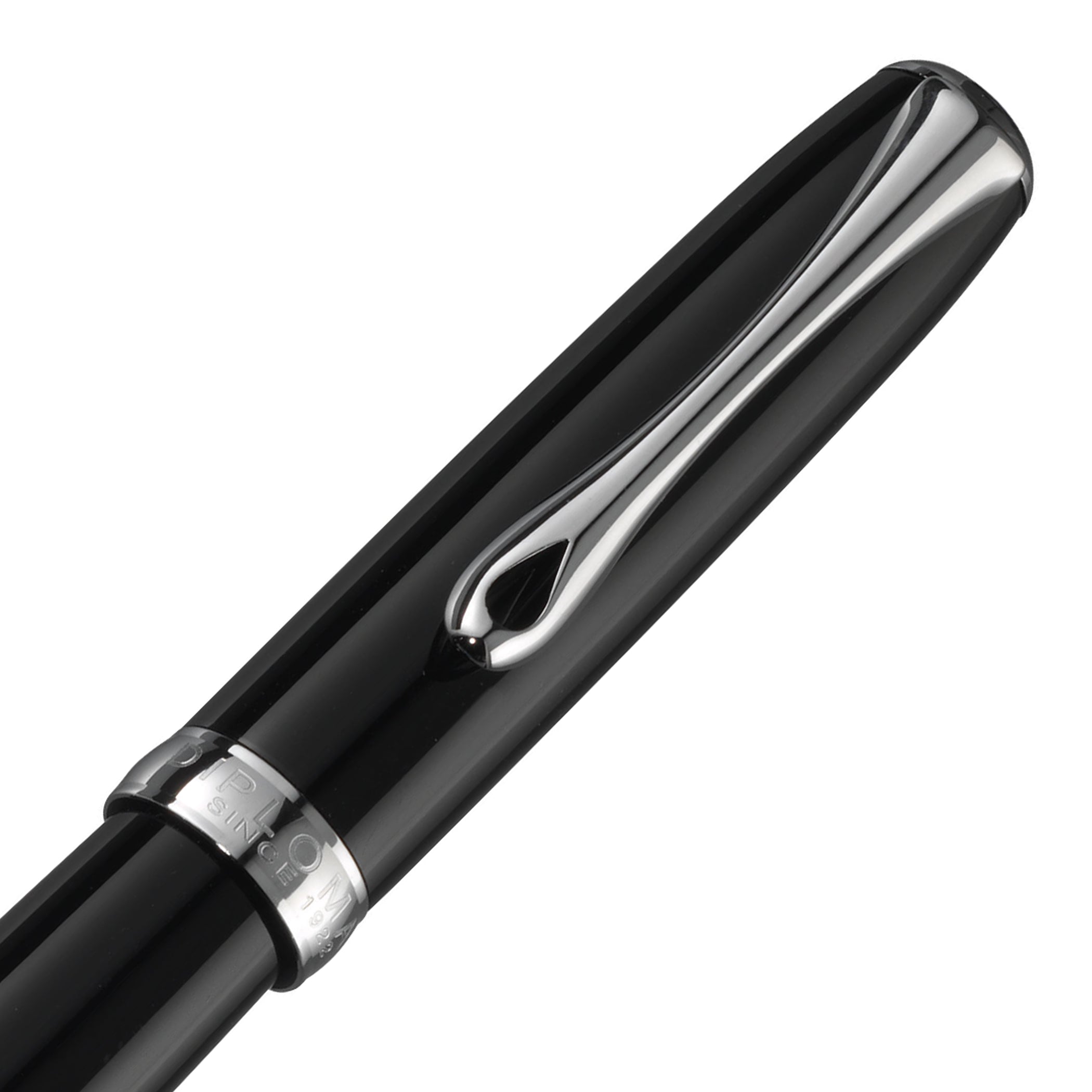 Diplomat Excellence A2 Black Lacquer with Chrome Trim Rollerball Pen