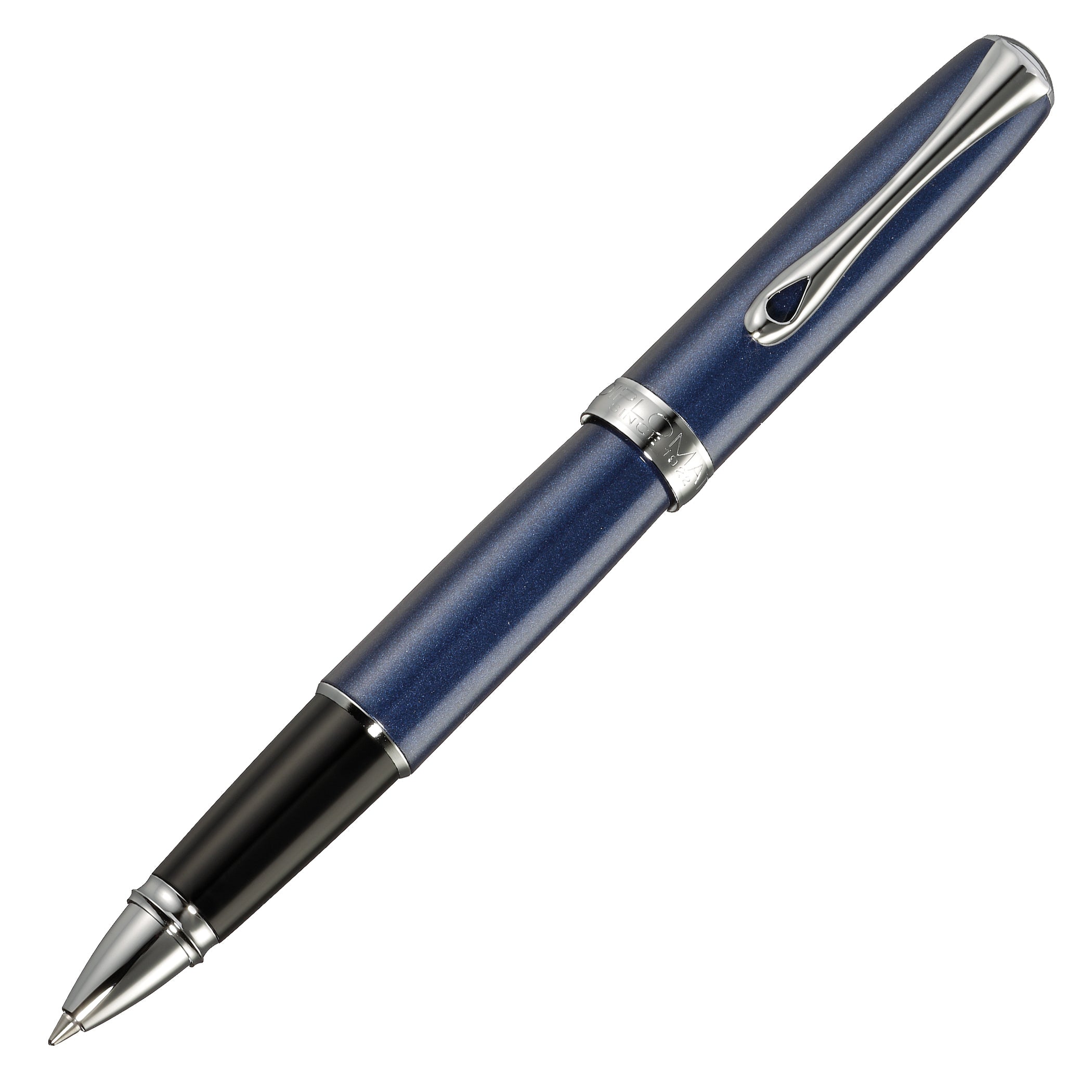 Diplomat Excellence A2 Midnight Blue with Chrome Trim Rollerball Pen