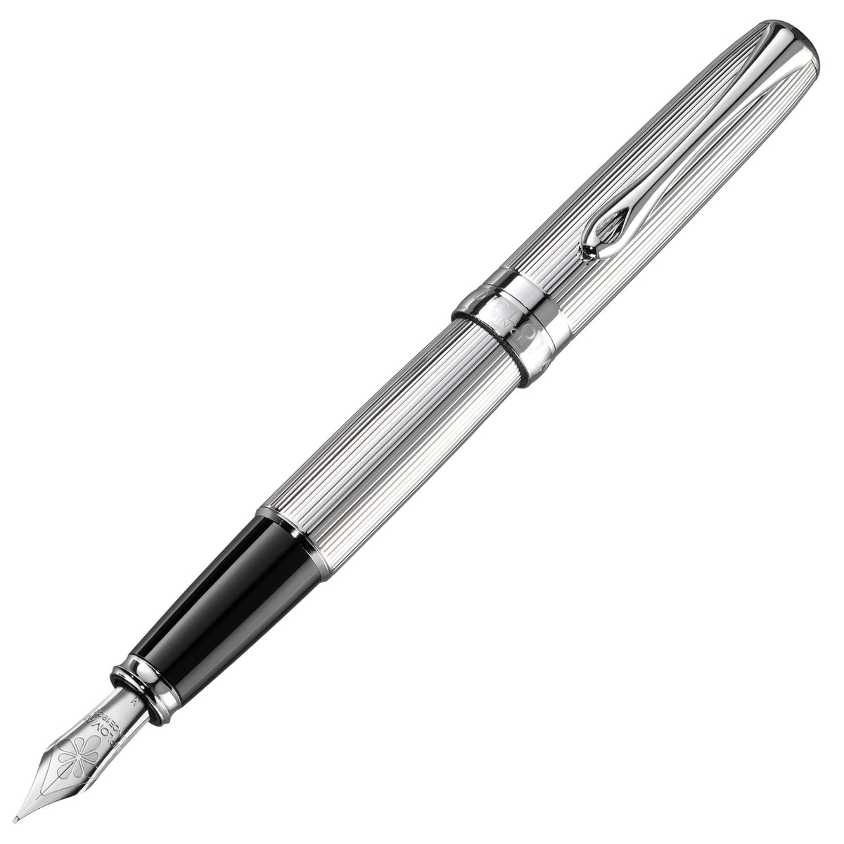 Diplomat Excellence A2 Guilloche Black/Chrome Fountain Pen