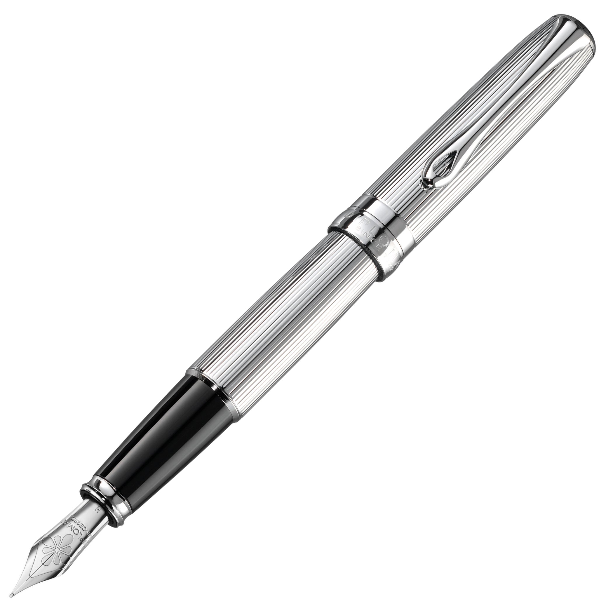 Diplomat Excellence A2 Guilloche Black/Chrome Fountain Pen