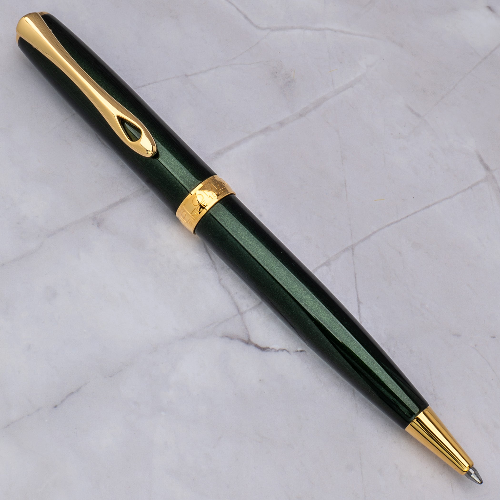 Diplomat Excellence A2 Evergreen with Gold Trim easyFLOW Ballpoint Pen