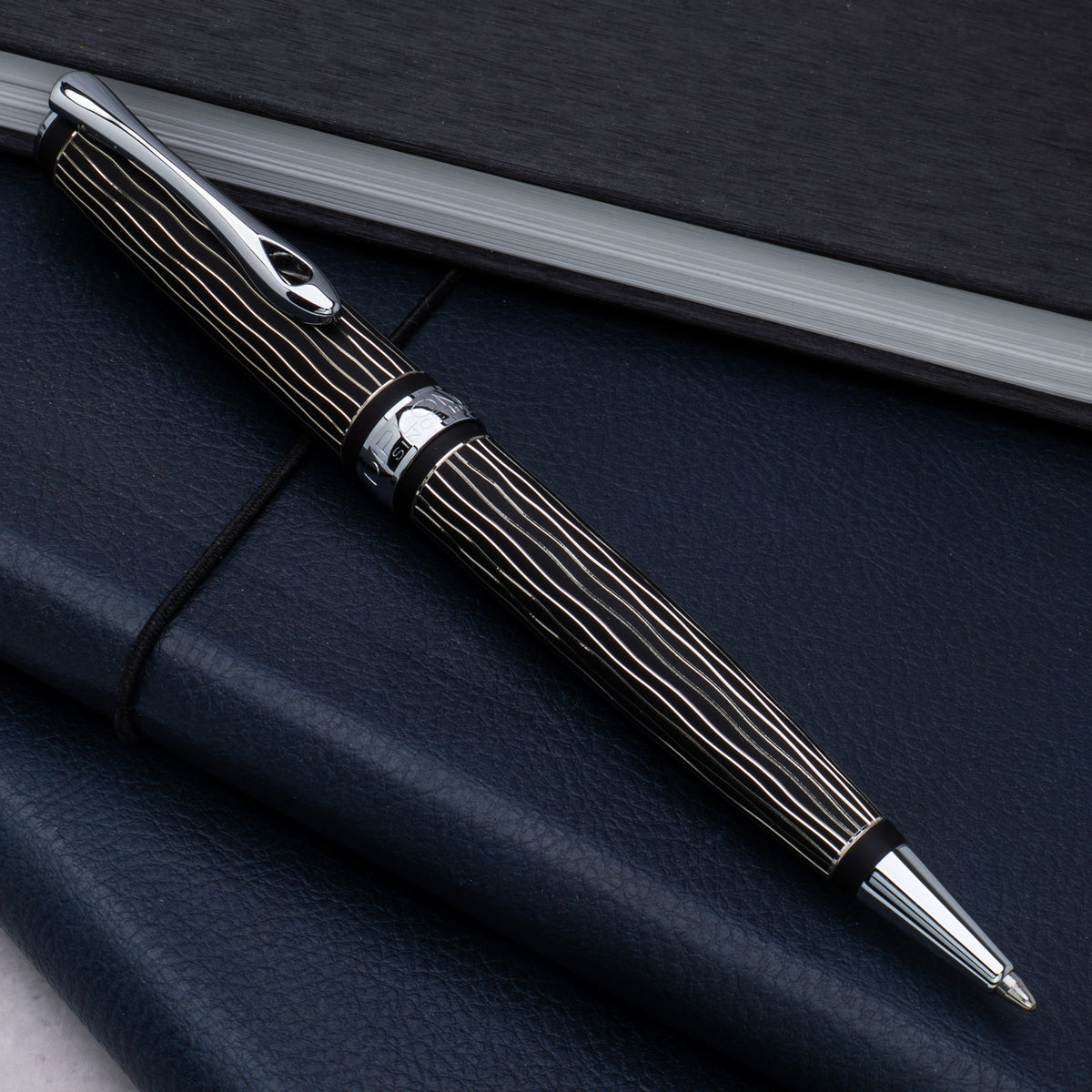 Diplomat Excellence A Plus Wave Guilloche Lapis Black Ballpoint Pen