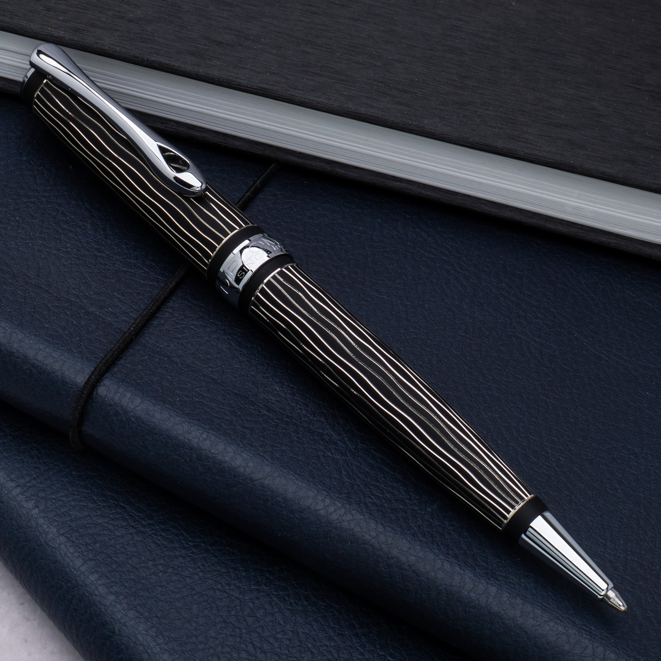 Diplomat Excellence A Plus Wave Gulloche Lapis Black Ballpoint Pen