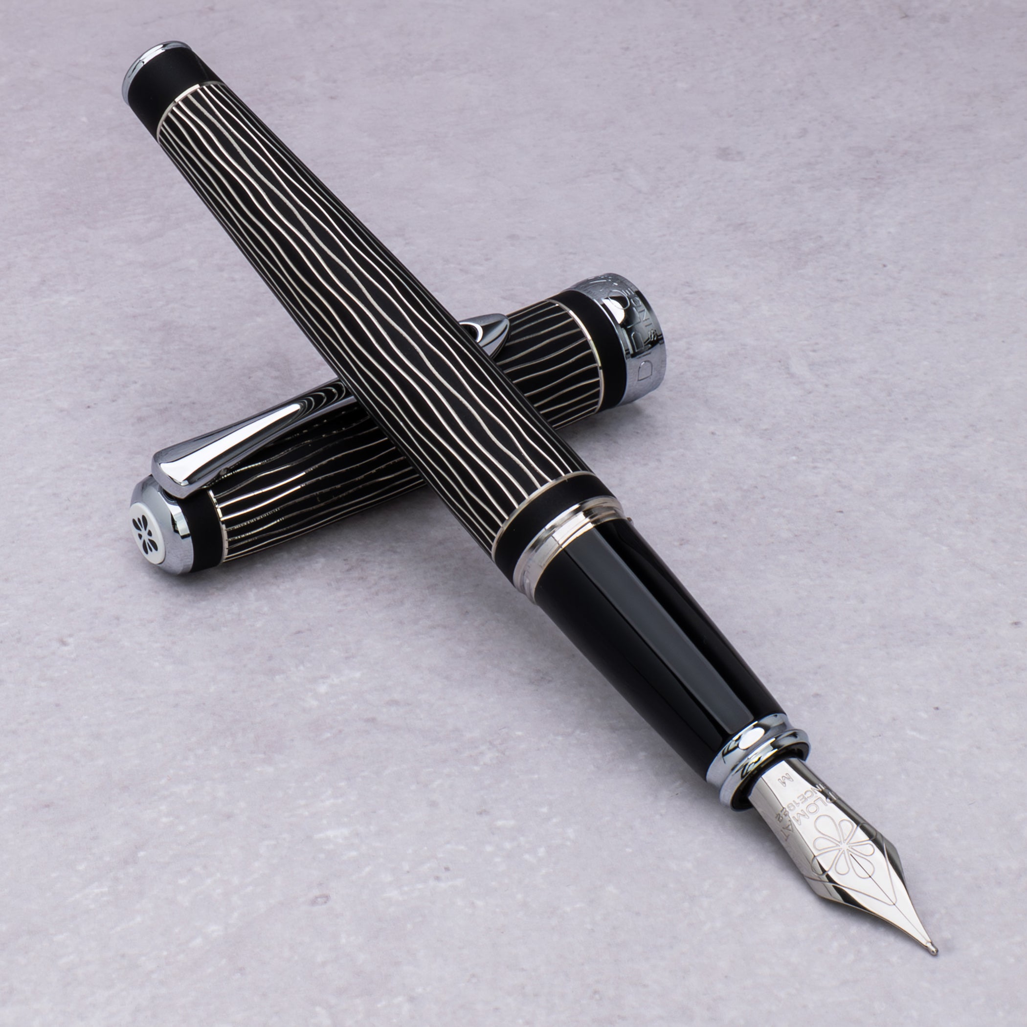Diplomat Excellence A Plus Wave Gulloche Lapis Black Fountain Pen