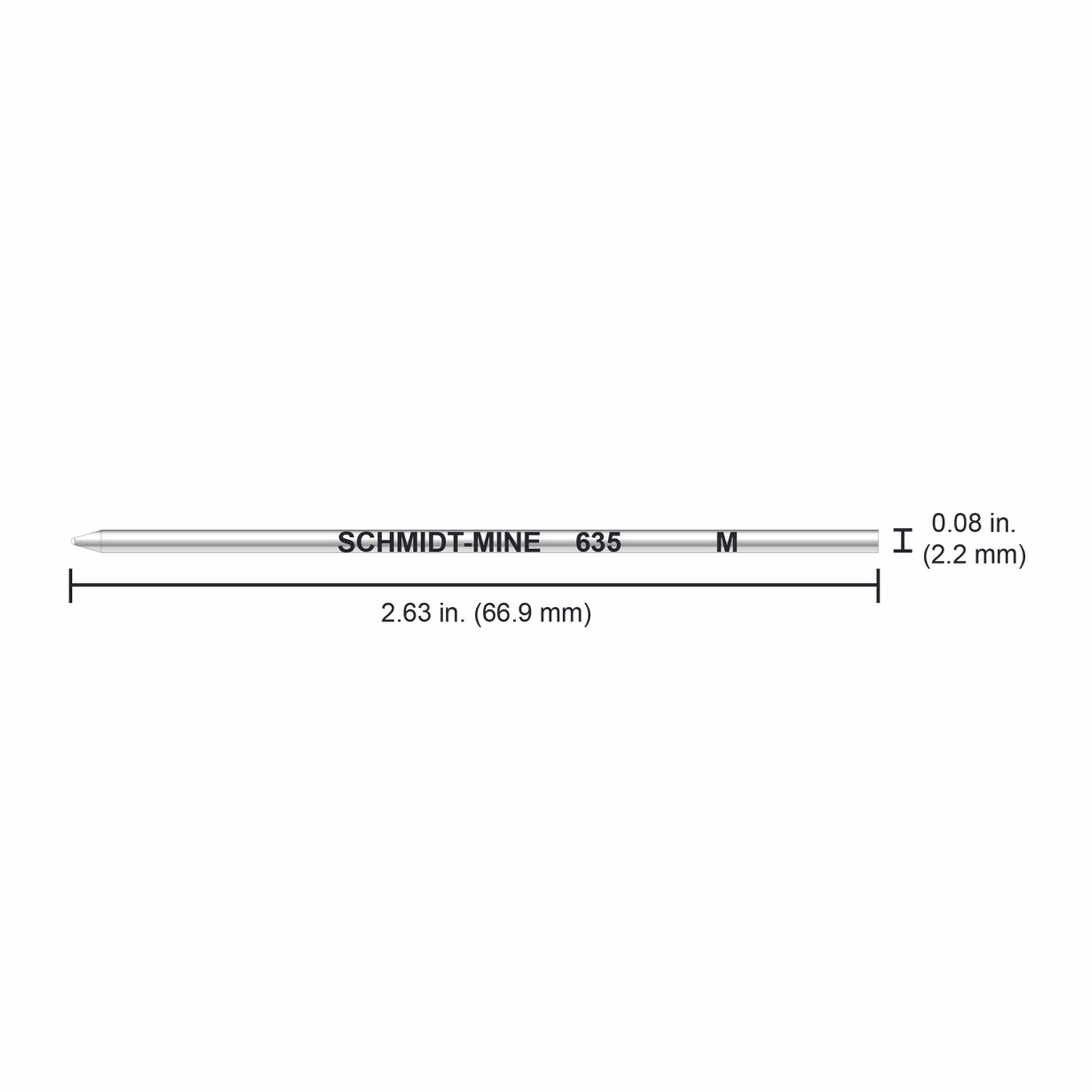 Schmidt® 635 Mini D1 Ballpoint Refill, Medium Point, 4pk