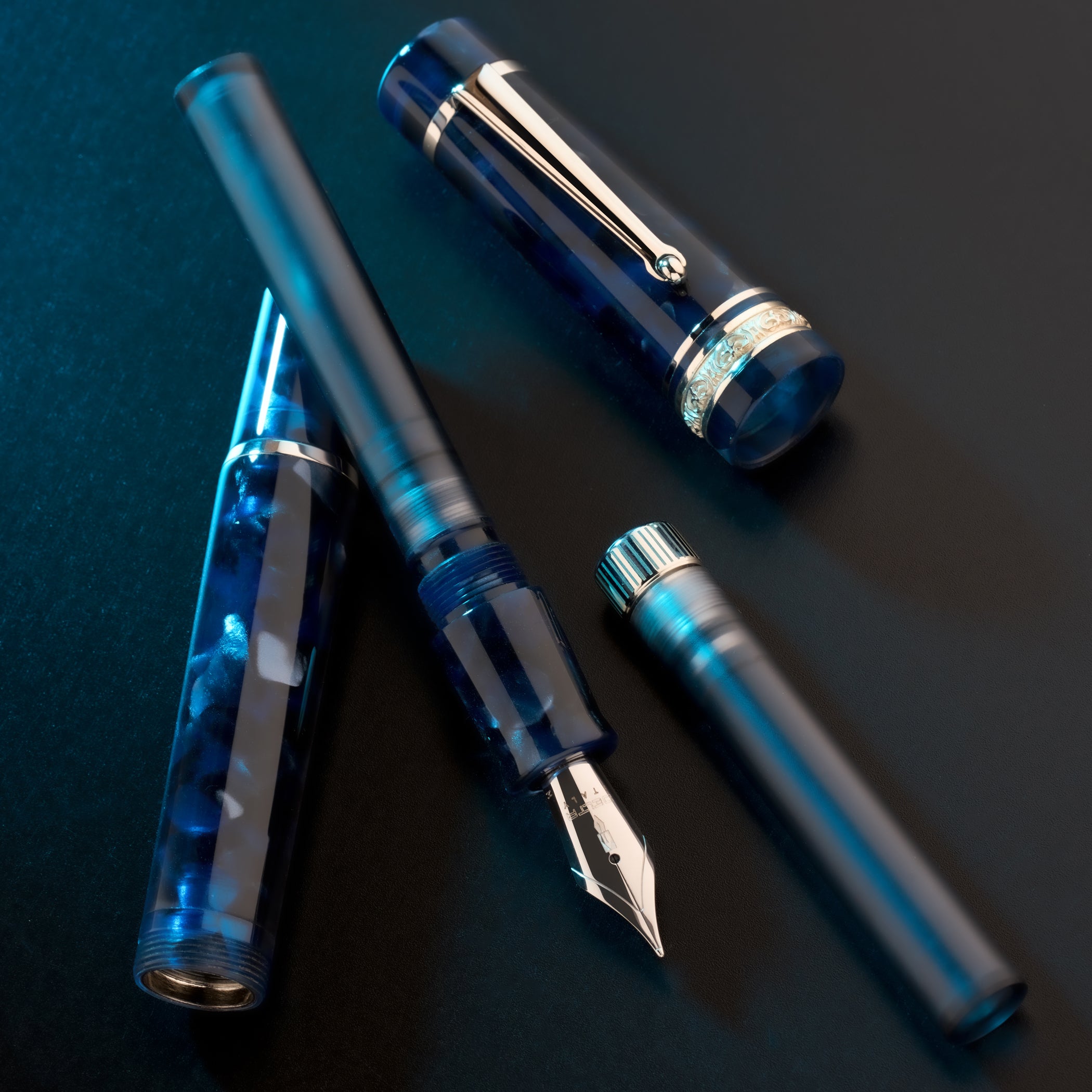 Delta Reservoir 2.0 Numbered Fountain Pen Blue/Grey Special Resin 925