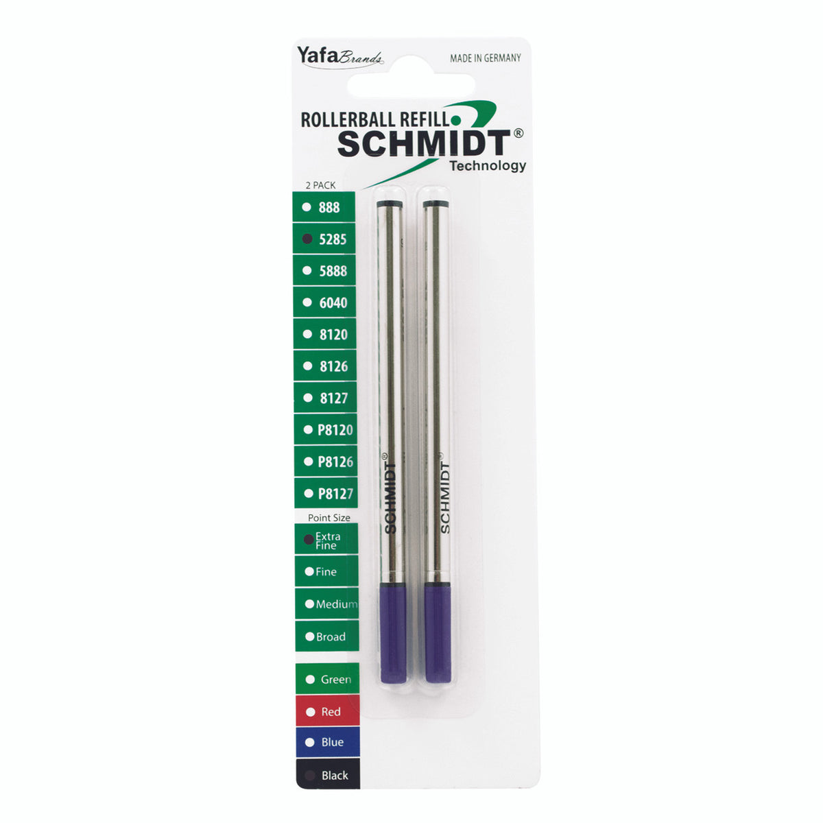 Schmidt® 5285 Safety Rolling Tube Needle Point 0.5mm TC Ball, Extra Fine Point, 2pk