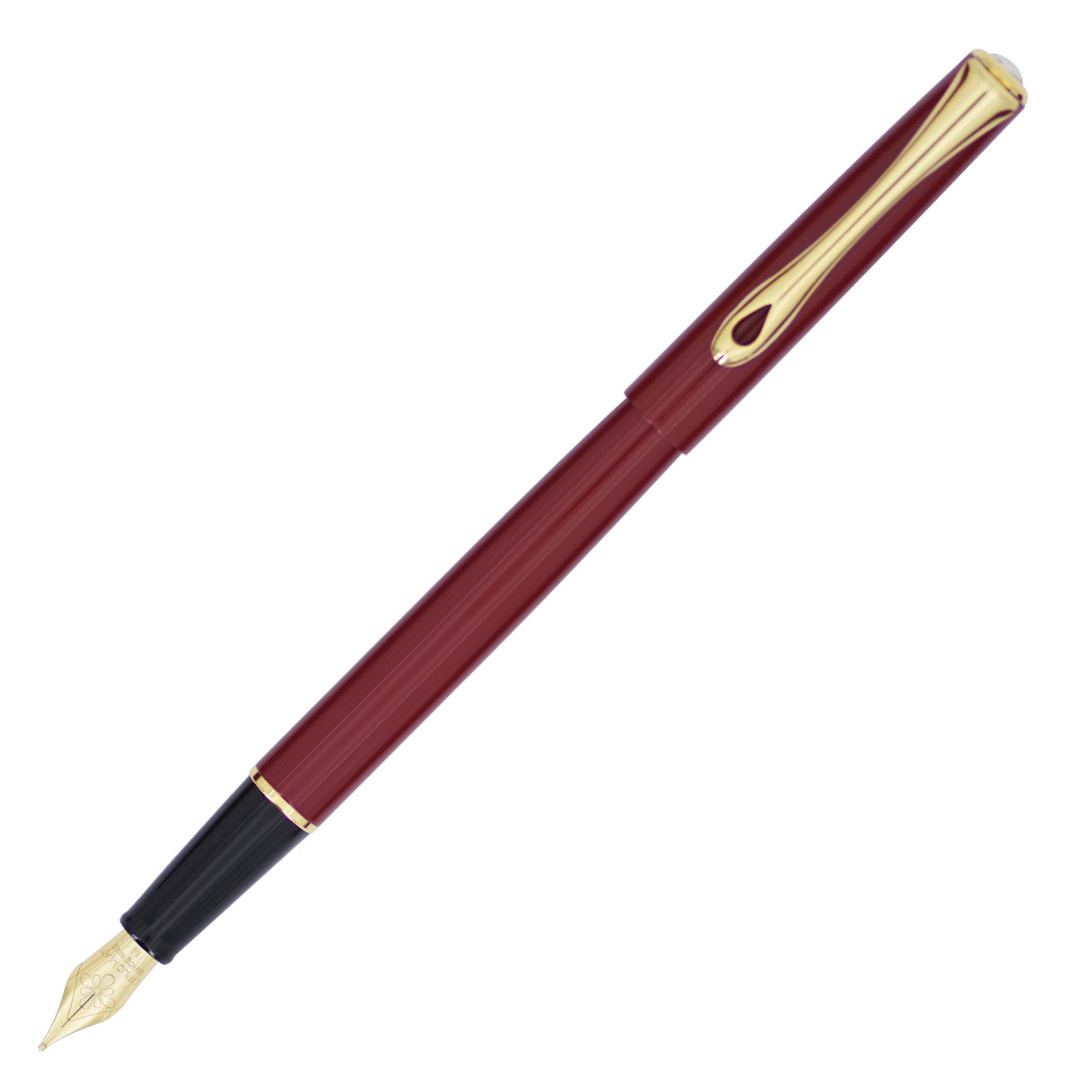 Diplomat Traveller Dark Red Gold Fountain Pen