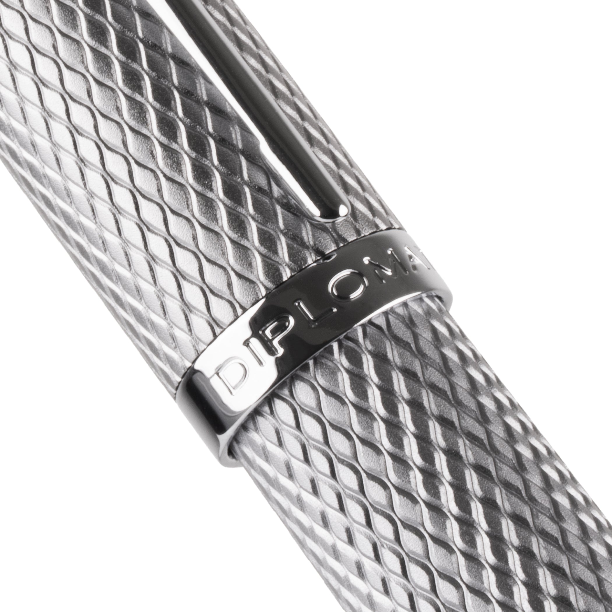 Diplomat Viper Silver Guilloche Fountain Pen Fine/Medium Nib