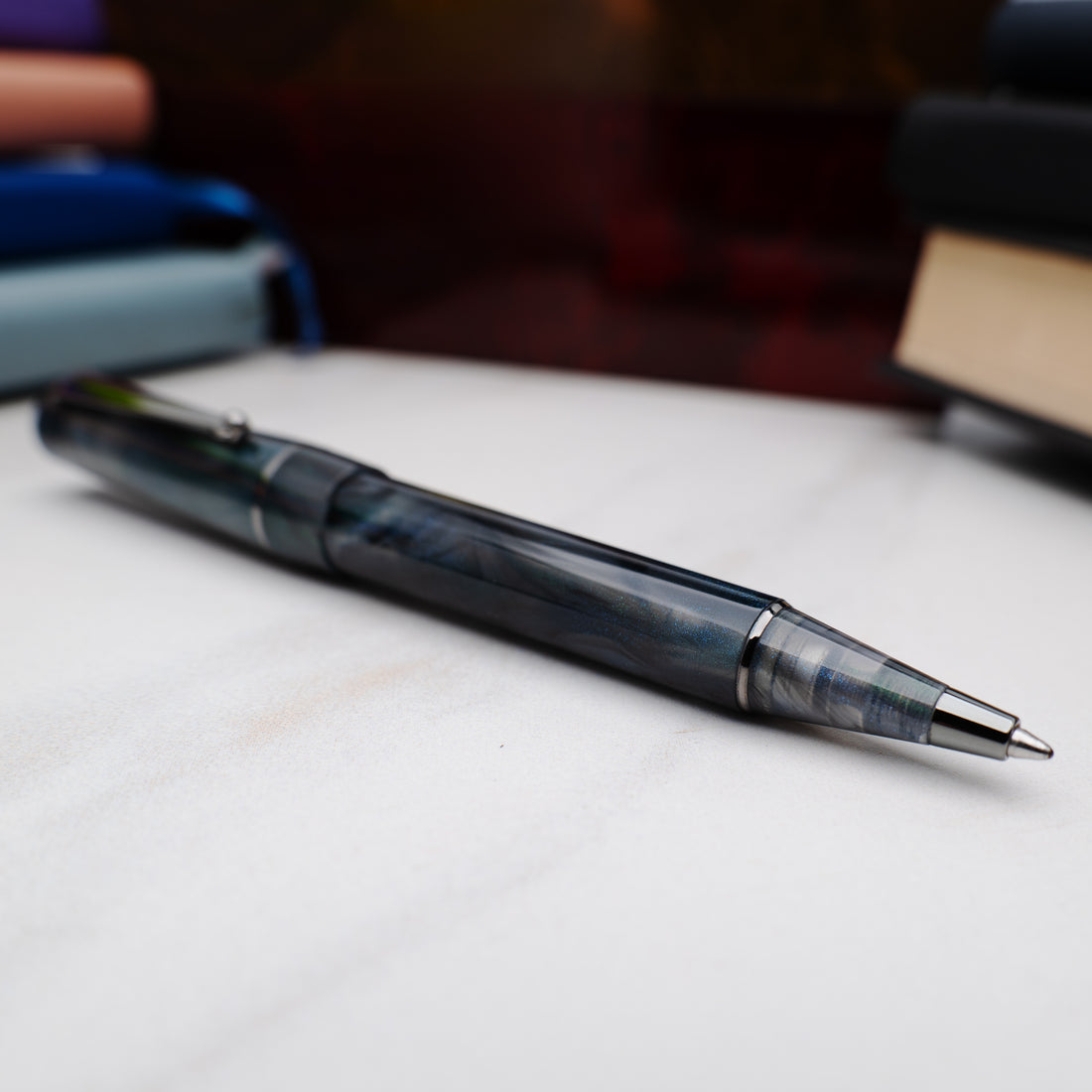 Delta Duna Zephyr(grey) Ruthenyum Trim Ballpoint Pen