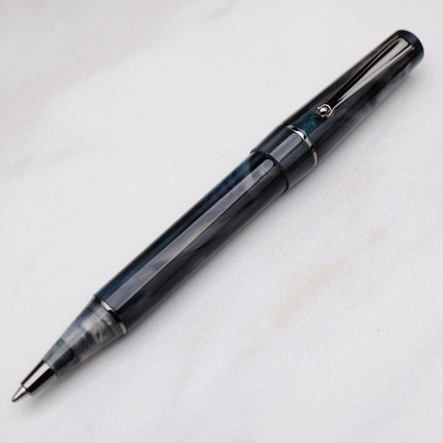 Delta Duna Zephyr(grey) Ruthenyum Trim Ballpoint Pen