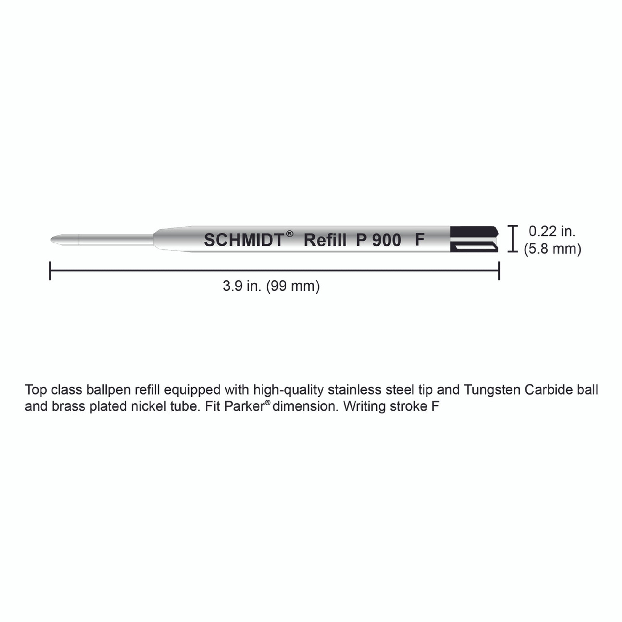 Schmidt® Standard P900 Ballpoint Refill Fine Point TC ball, 2pk