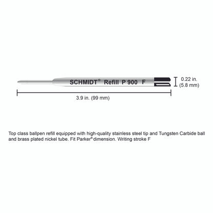 Schmidt® Standard P900 Ballpoint Refill Fine Point TC ball, 2pk