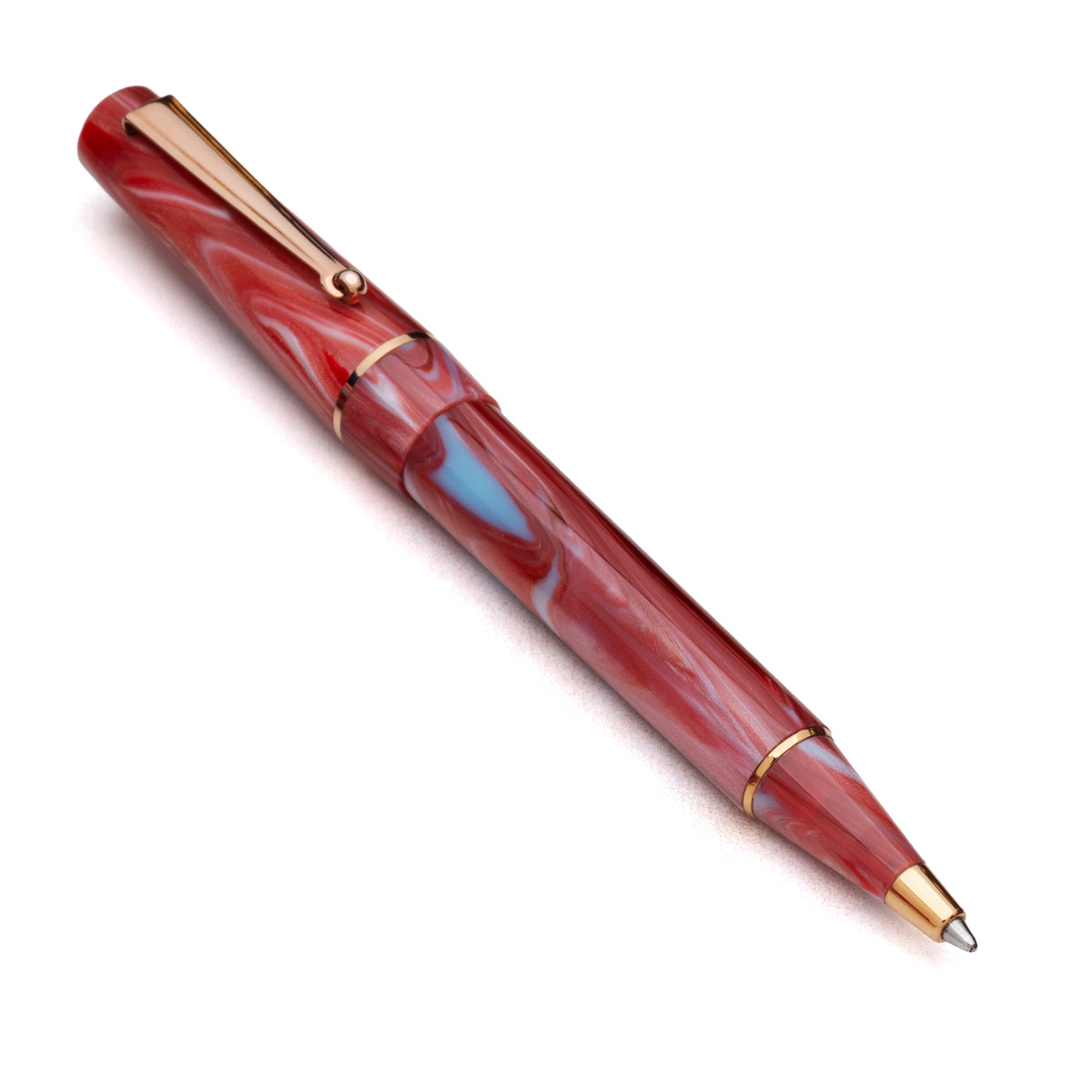 Delta Duna Ghibli(red) Rosegold Trim Ballpoint Pen