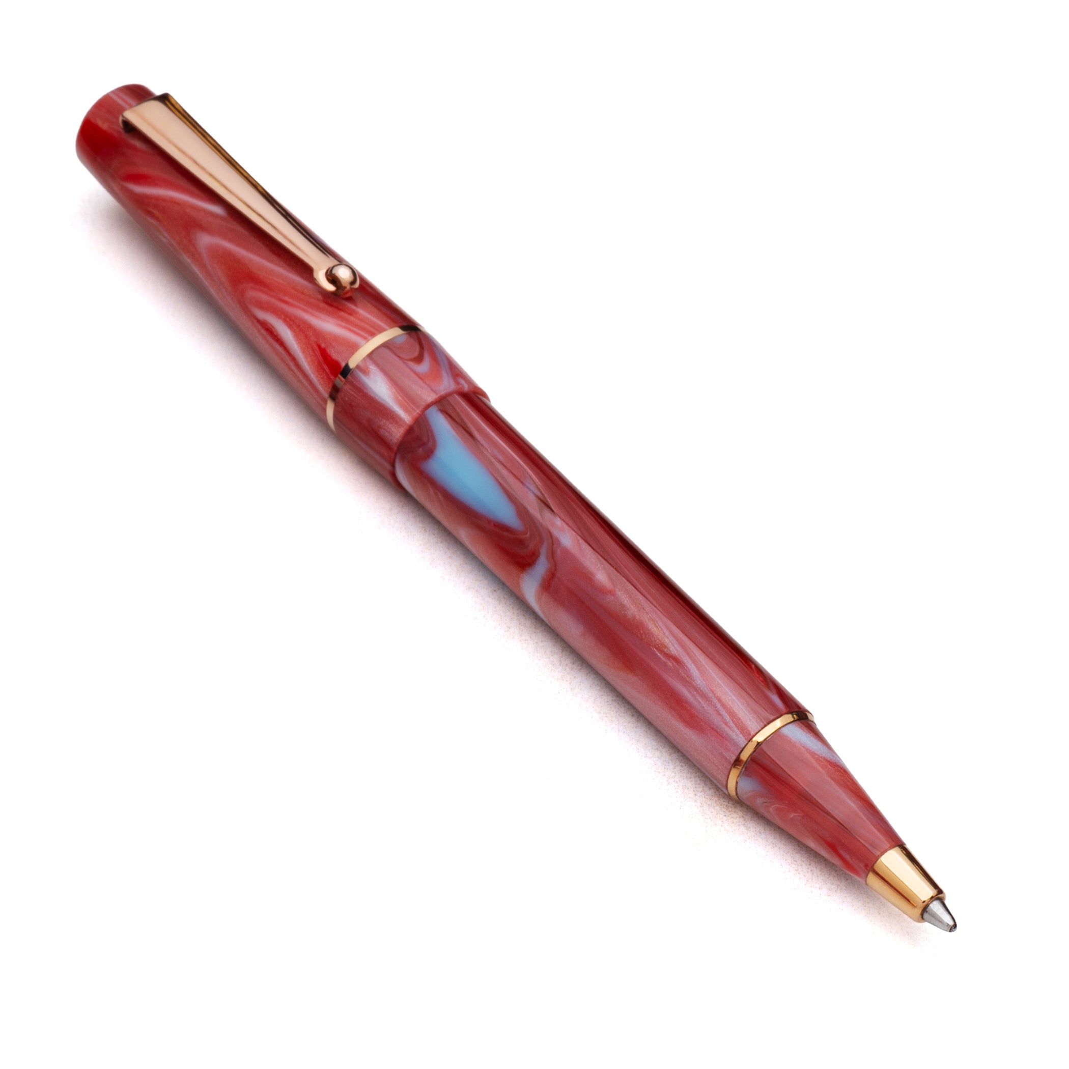 Delta Duna Ghibli(red) Rosegold Trim Ballpoint Pen