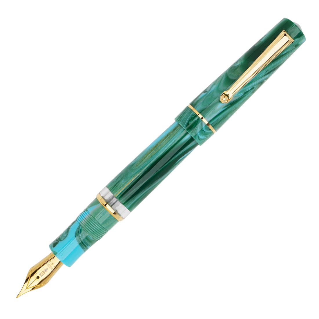 Delta Duna Vortex(Green) Gold Trim Fountain Pen