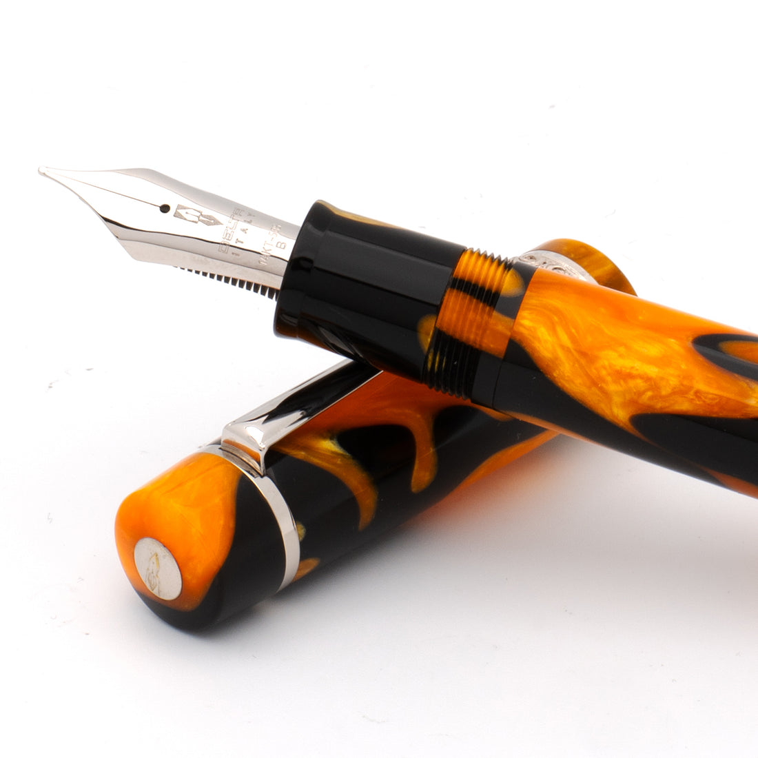 Delta DV Original Masterpiece Oversize Fountain Pen Sterling Silver Trim 14KT Nib