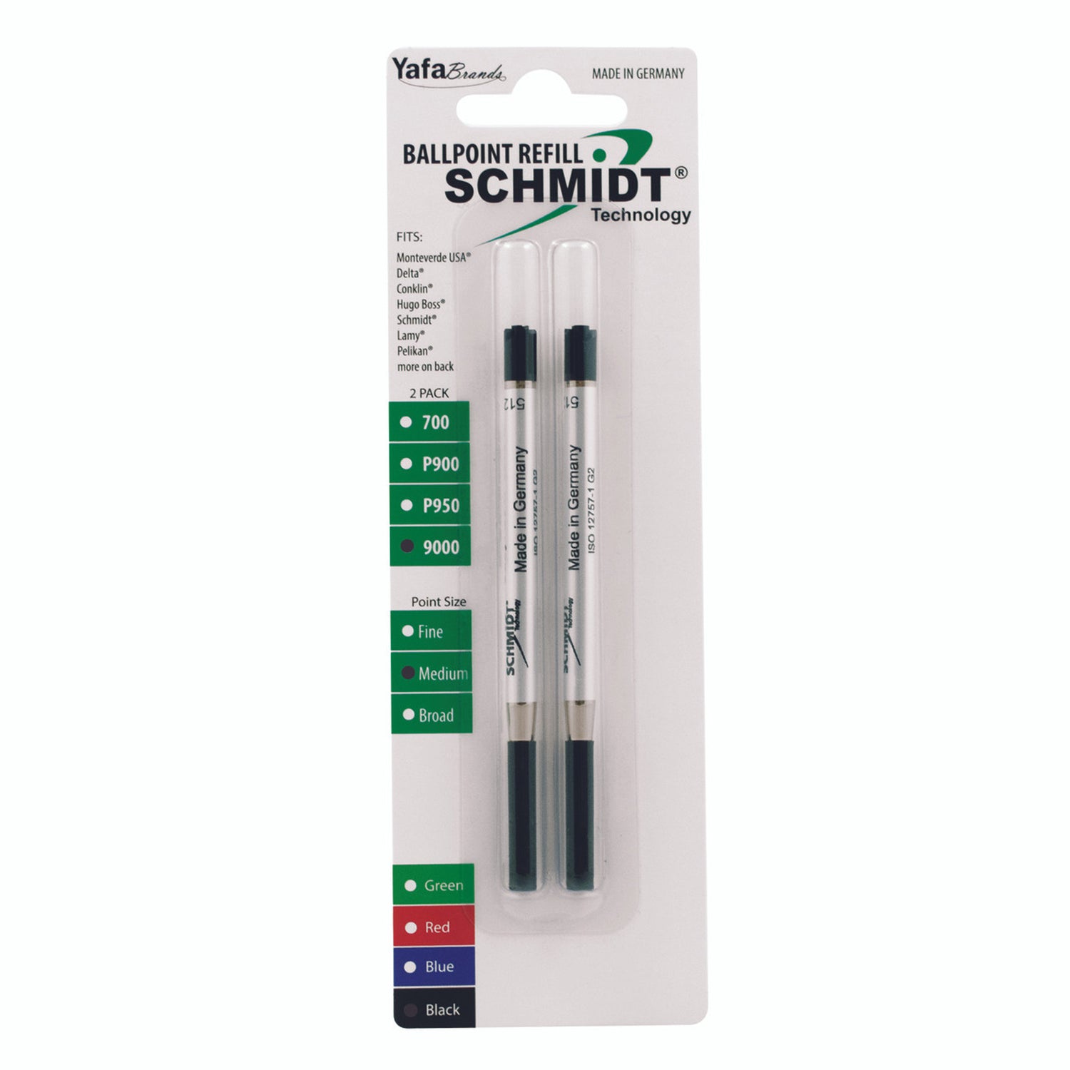 Schmidt® Easy Flow 9000 Ballpoint Hybrid Refill Fine Point, 2pk