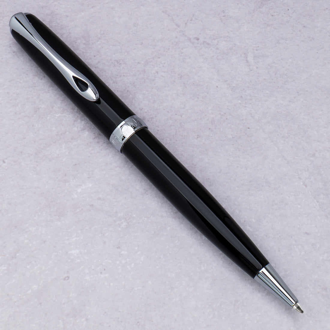 Diplomat Excellence A2 Black Lacquer with Chrome Trim easyFLOW Ballpoint Pen