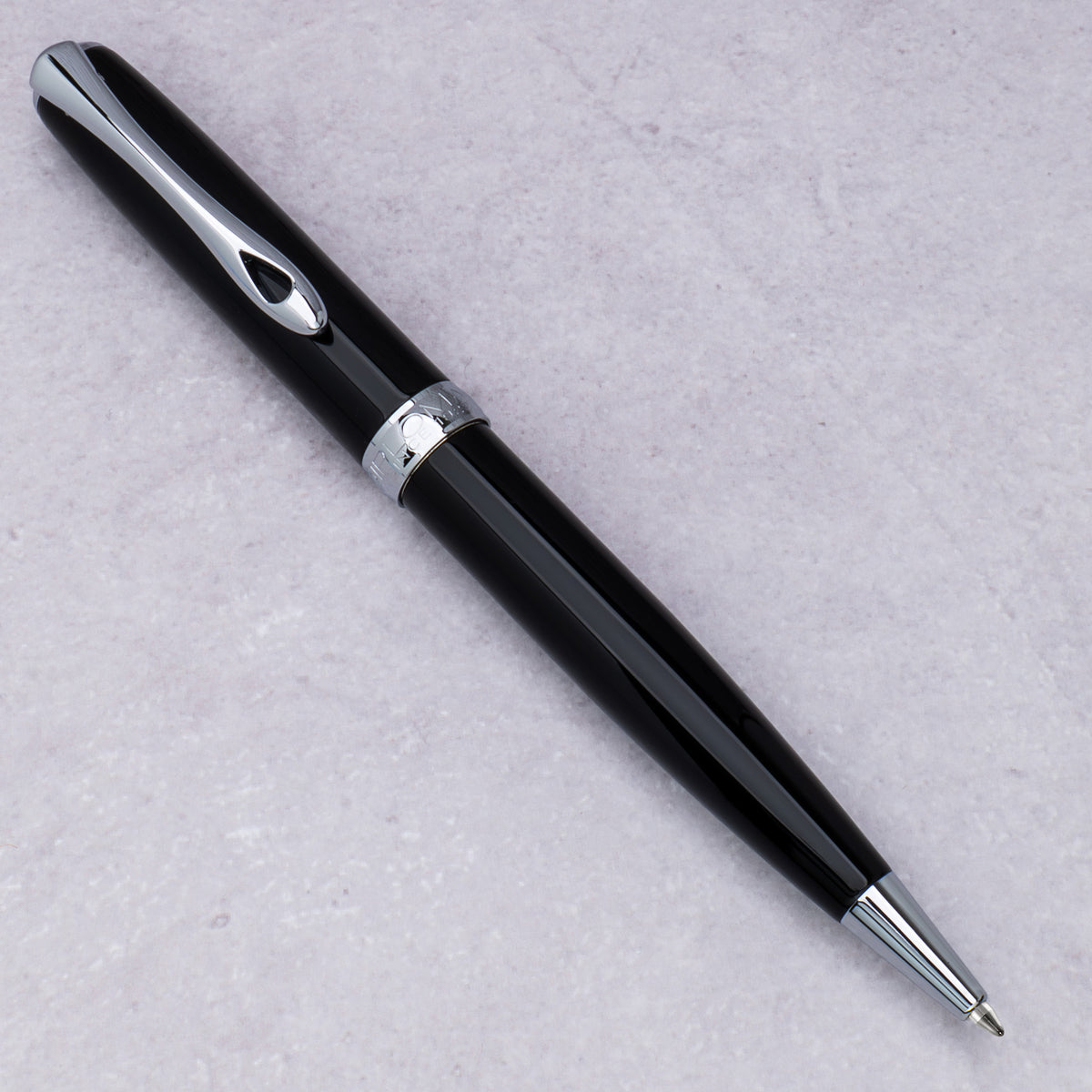 Diplomat Excellence A2 Black Lacquer with Chrome Trim easyFLOW Ballpoint Pen