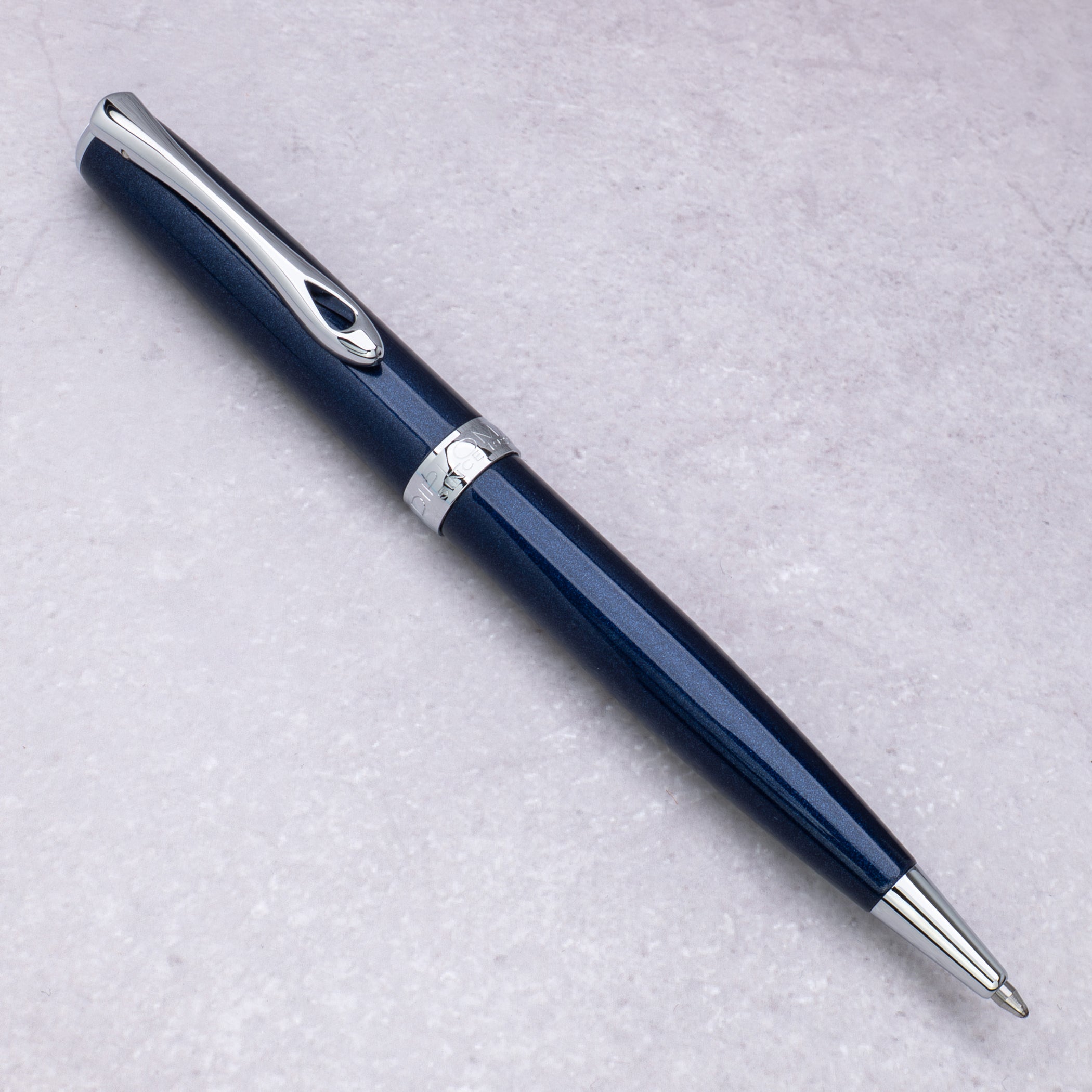 Diplomat Excellence A2 Midnight Blue with Chrome Trim easyFLOW Ballpoint Pen
