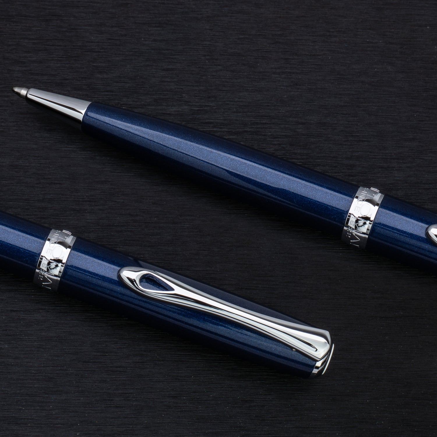 Diplomat Excellence A2 Midnight Blue with Chrome Trim easyFLOW Ballpoint Pen