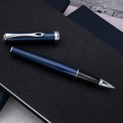 Diplomat Excellence A2 Midnight Blue with Chrome Trim Rollerball Pen