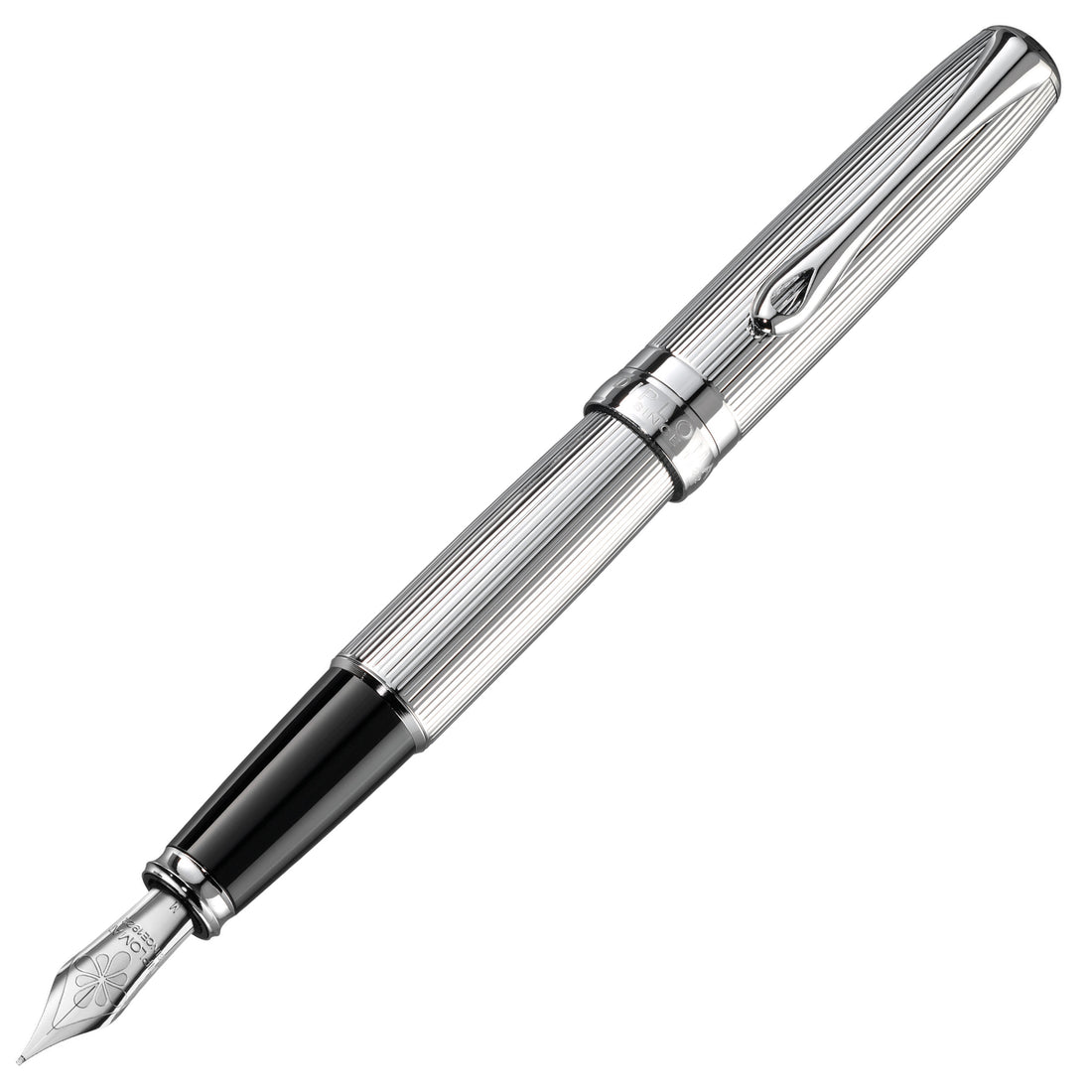 Diplomat Excellence A2 Guilloche Black/Chrome Fountain Pen