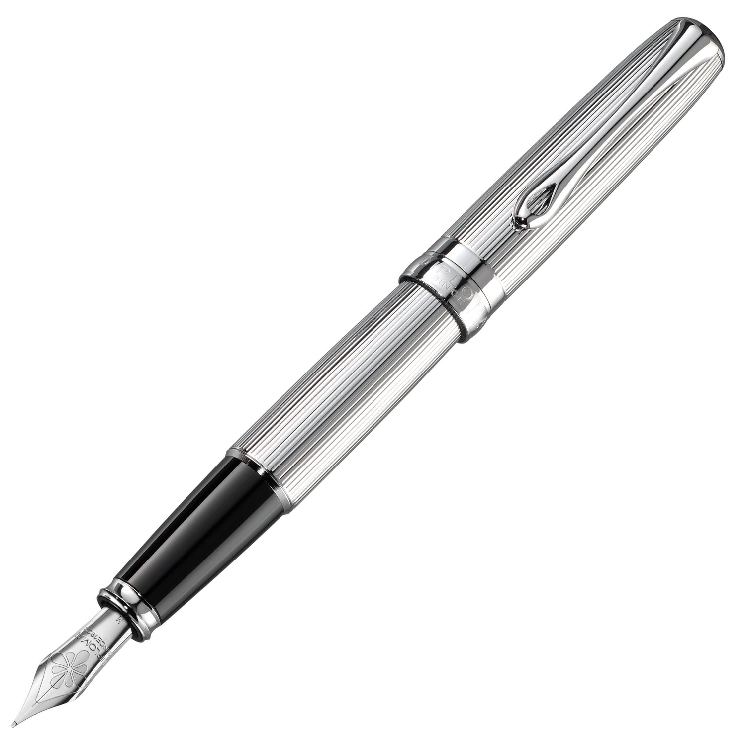 Diplomat Excellence A2 Guilloche Black/Chrome Fountain Pen