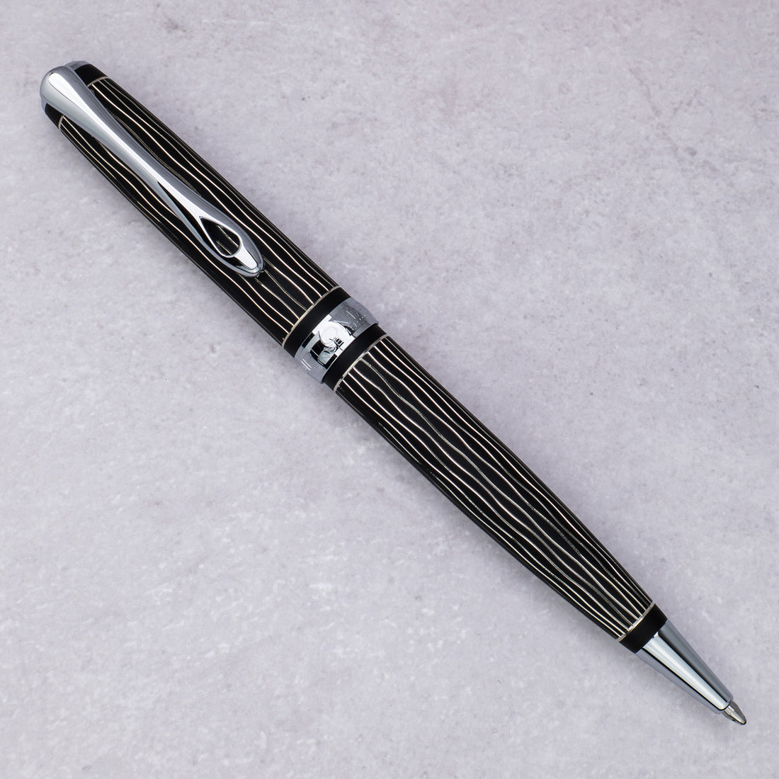 Diplomat Excellence A Plus Wave Gulloche Lapis Black Ballpoint Pen