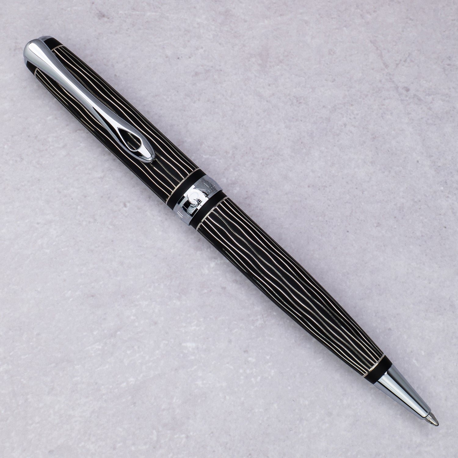 Diplomat Excellence A Plus Wave Gulloche Lapis Black Ballpoint Pen