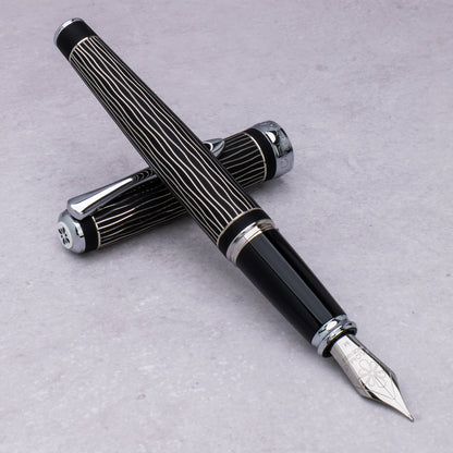 Diplomat Excellence A Plus Wave Gulloche Lapis Black Fountain Pen