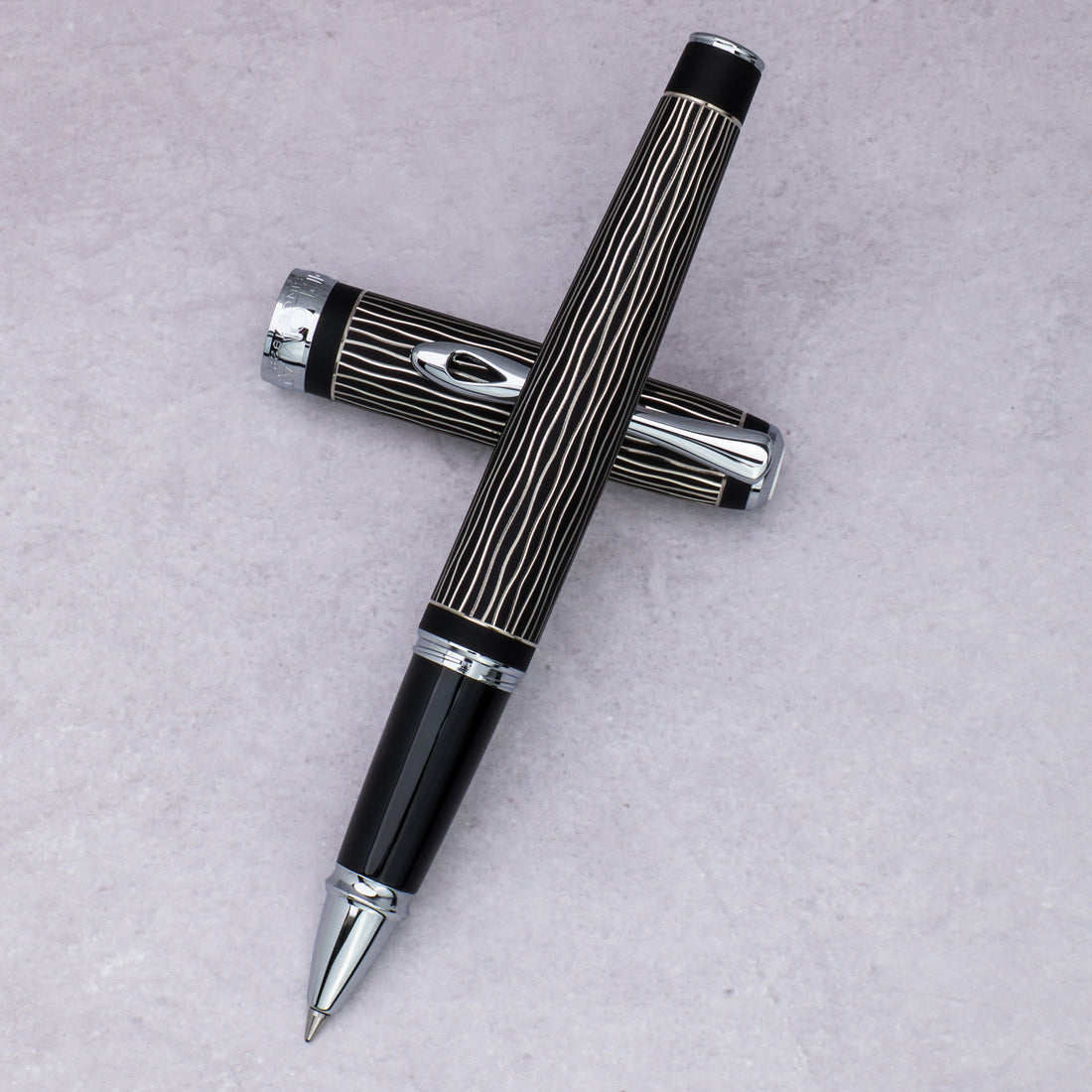 Diplomat Excellence A Plus Wave Gulloche Lapis Black Rollerball Pen