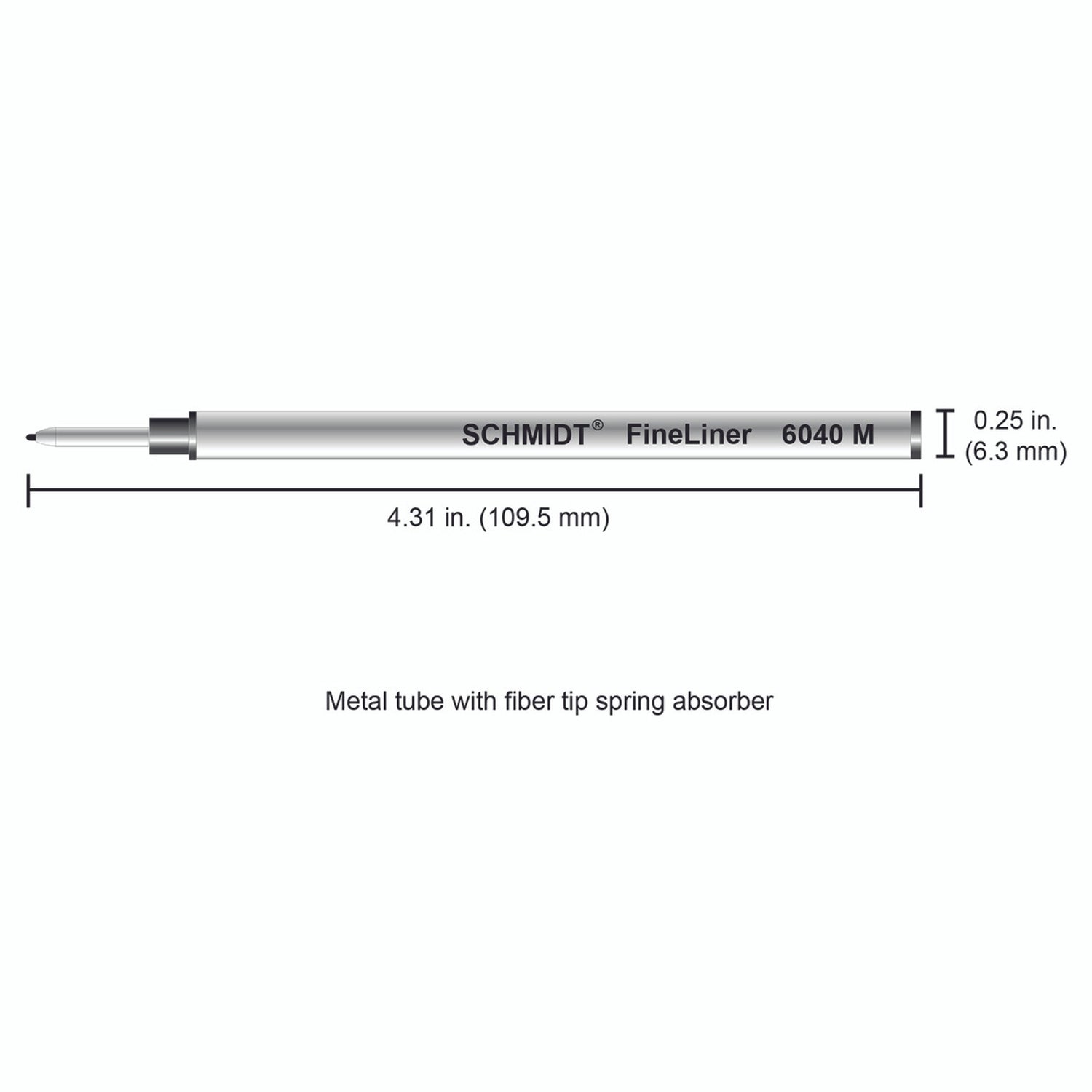 Schmidt® 6040 Fineliner with Spring Loaded 1.0mm Tip, Medium Point, 2pk