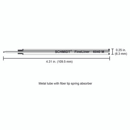 Schmidt® 6040 Fineliner with Spring Loaded 1.0mm Tip, Medium Point, 2pk