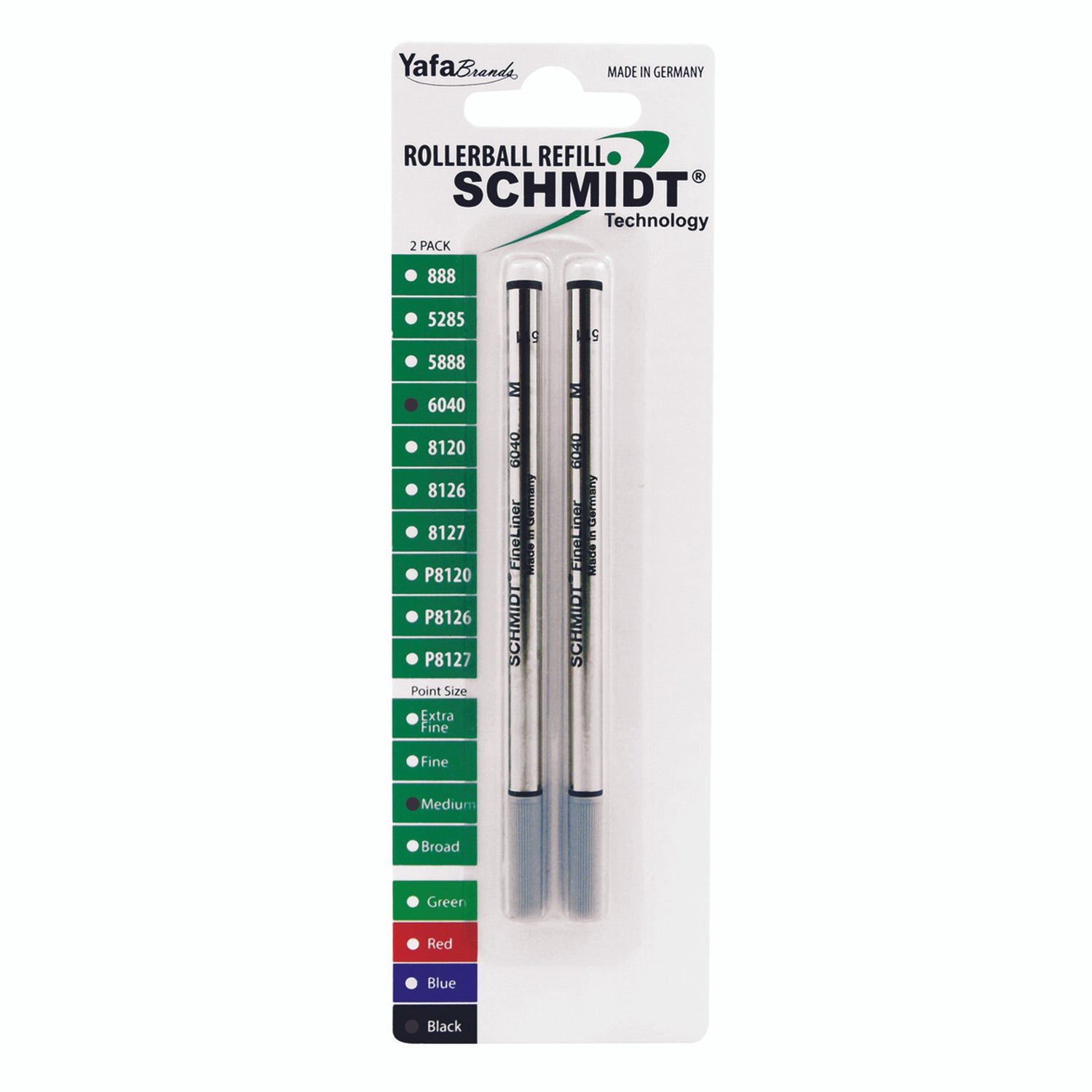 Schmidt® 6040 Fineliner with Spring Loaded 1.0mm Tip, Medium Point, 2pk