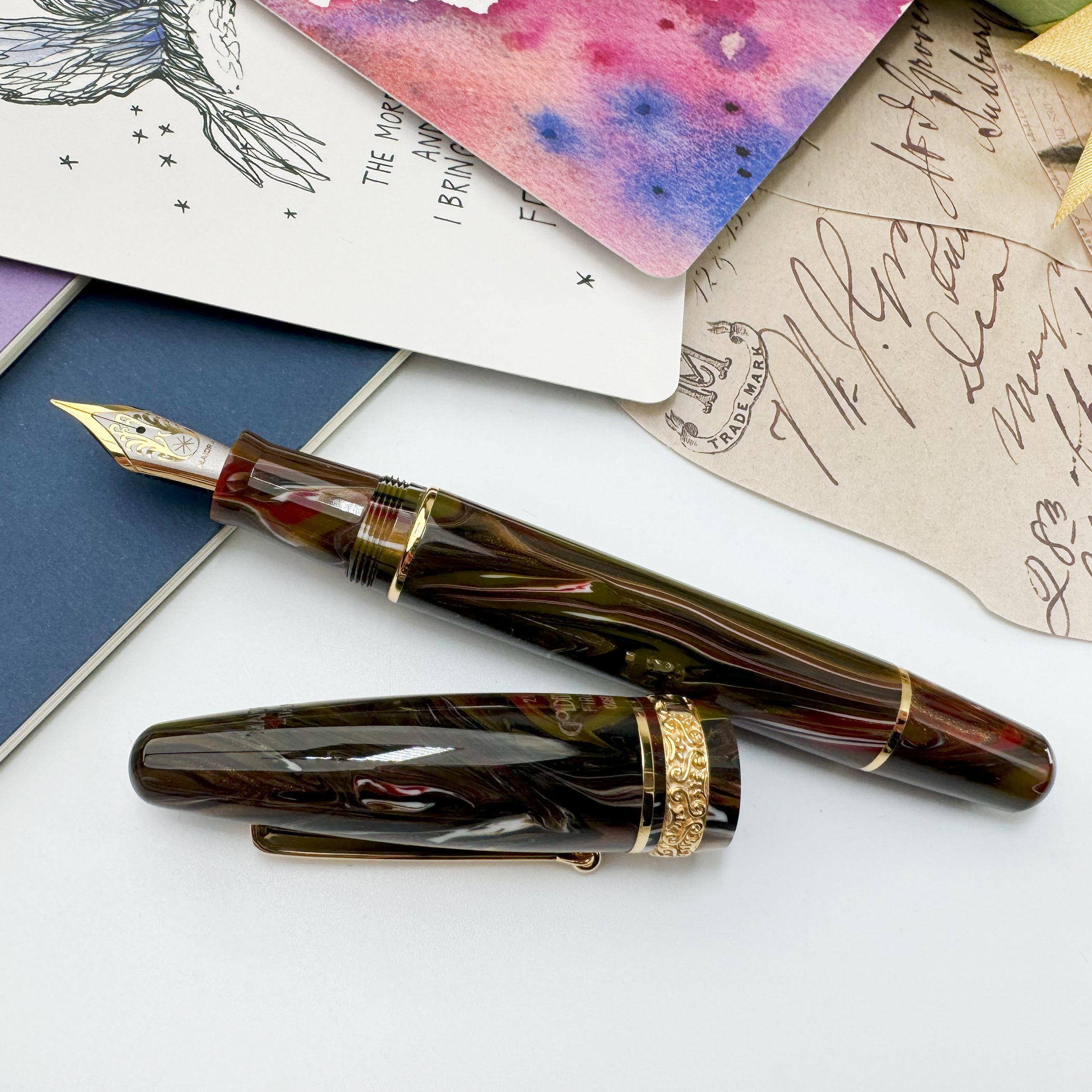 Maiora Ultra Ogiva 2.0 Fire/Gold Fountain Pen