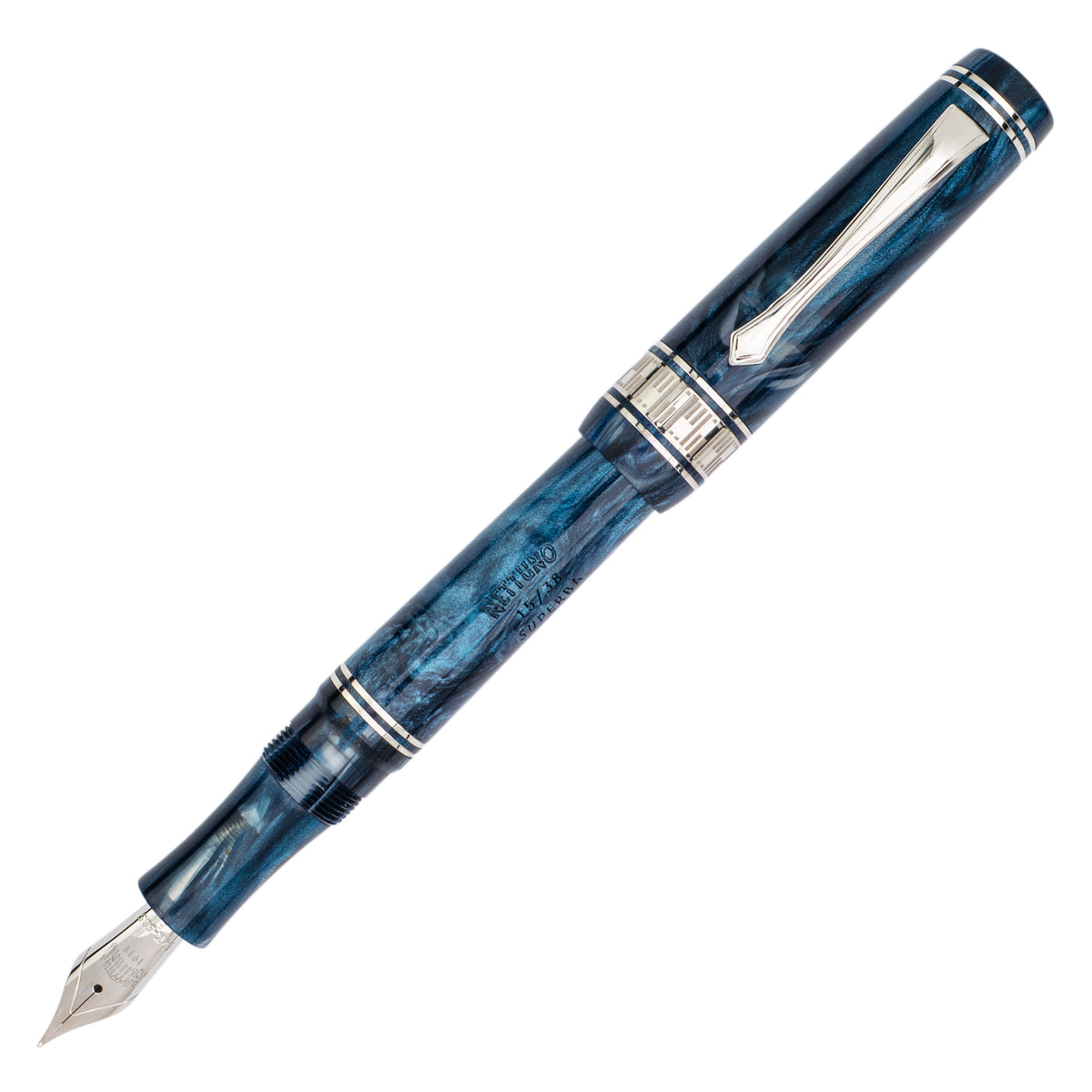 Nettuno Superba Blue Mamba Fountain Pen — 14K Nib, Limited Edition of 38