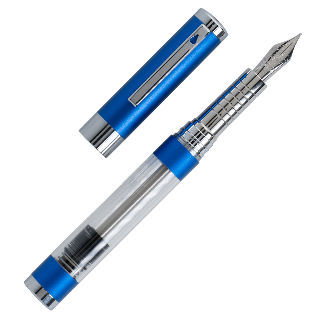 Diplomat Nexus Demo Blue Chrome Numbered Edition Fountain Pen