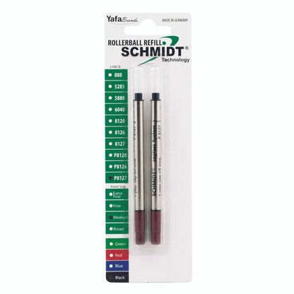 Schmidt® P8127 Short Capless Rollerball Refill Medium Point 0.7mm, 2pk