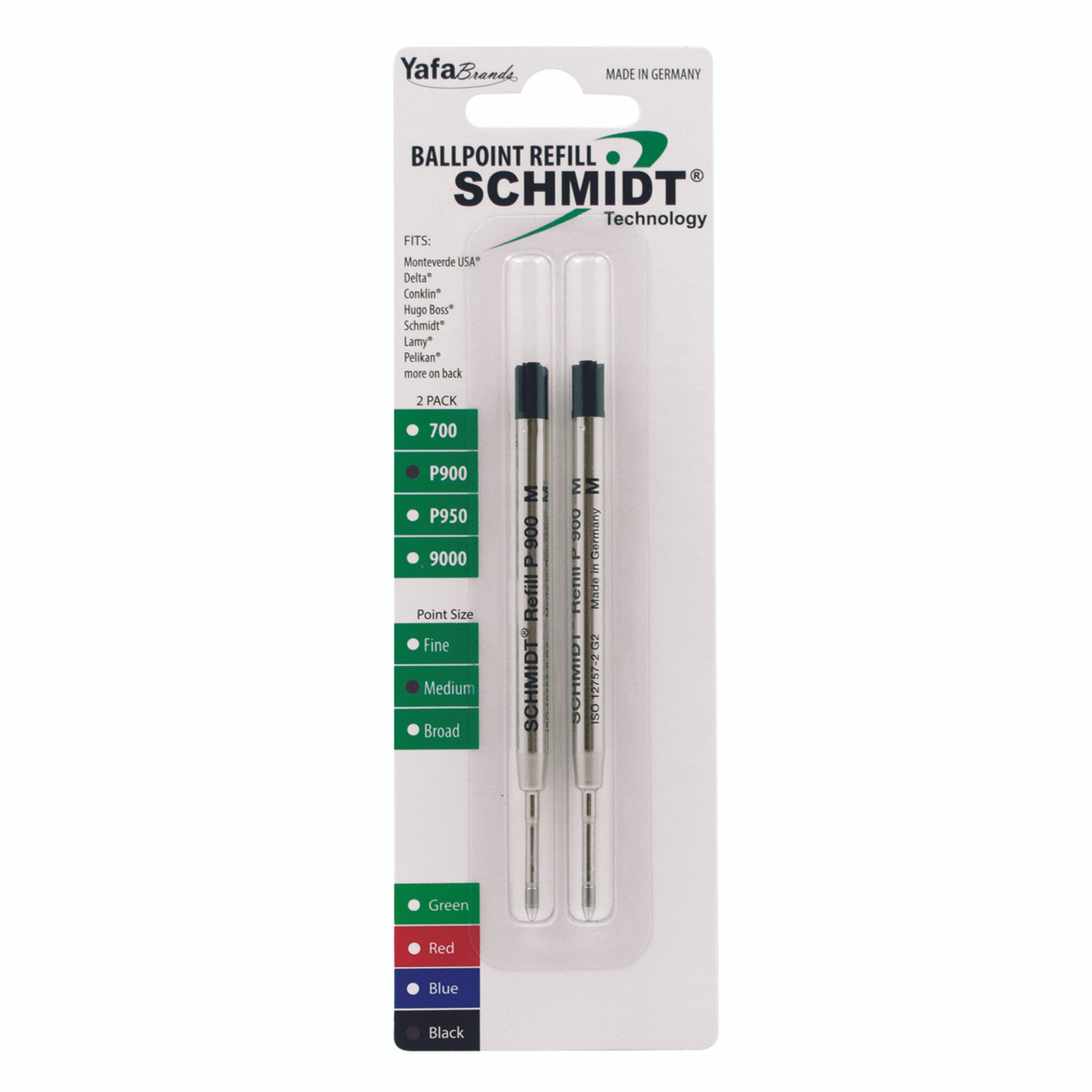 Schmidt® Standard P900 Ballpoint Refill Medium Point TC ball, 2pk