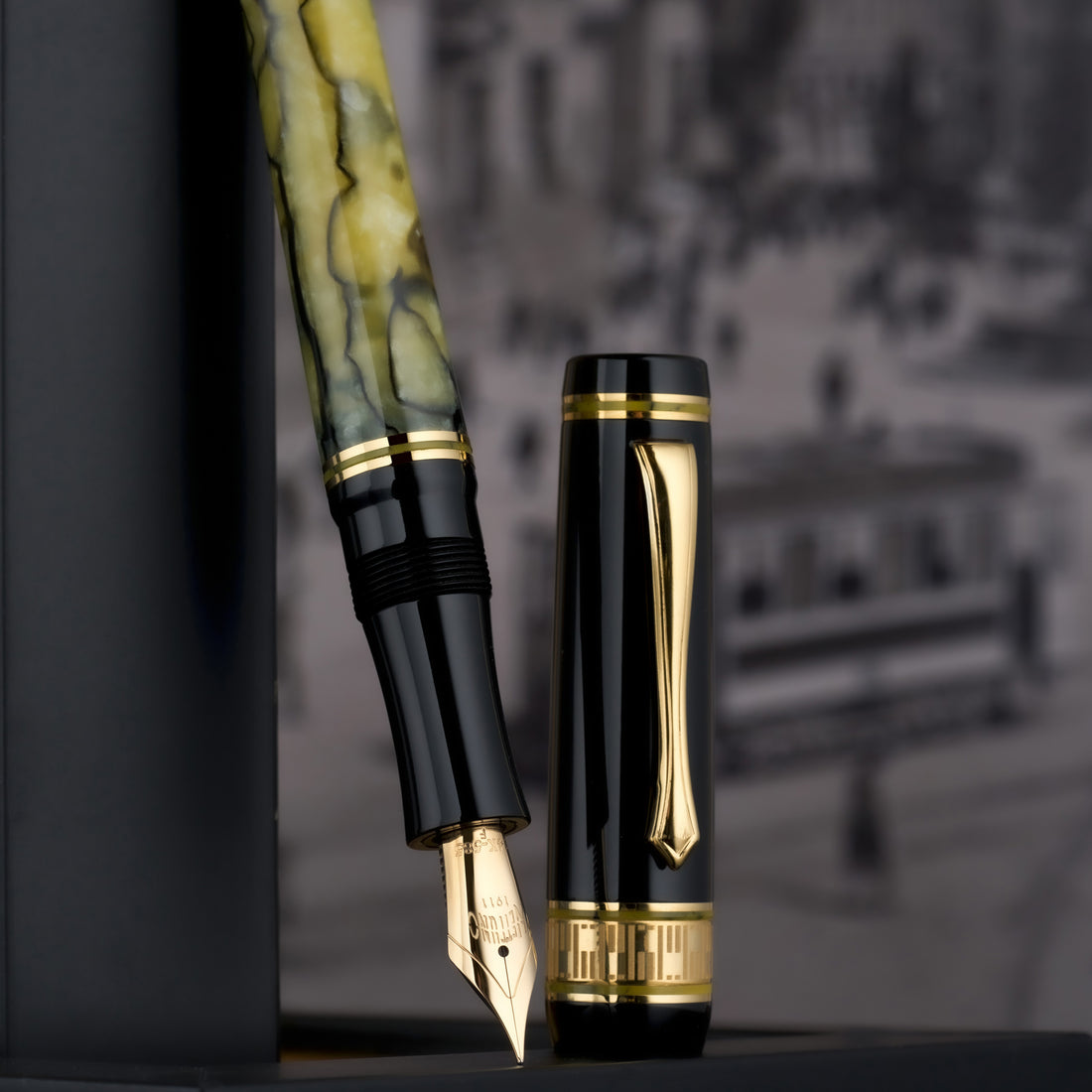 Nettuno Superba Jade Fountain Pen — 14K Nib, Limited Edition of 288