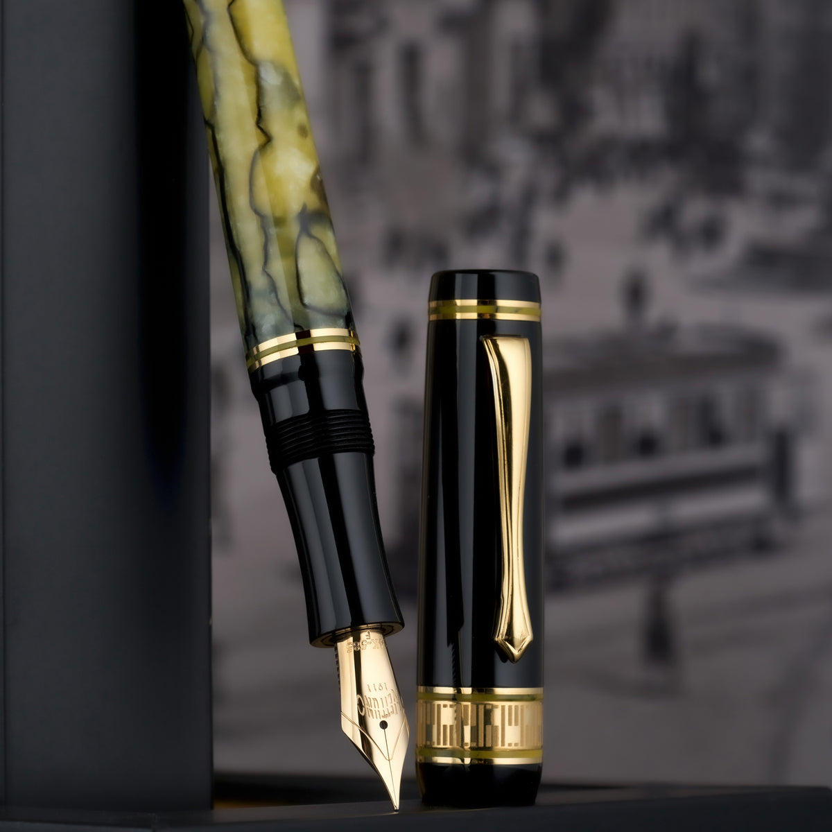 Nettuno Limited Edition|288 Superba Jade Fountain Pen 14Kt Gold Nib