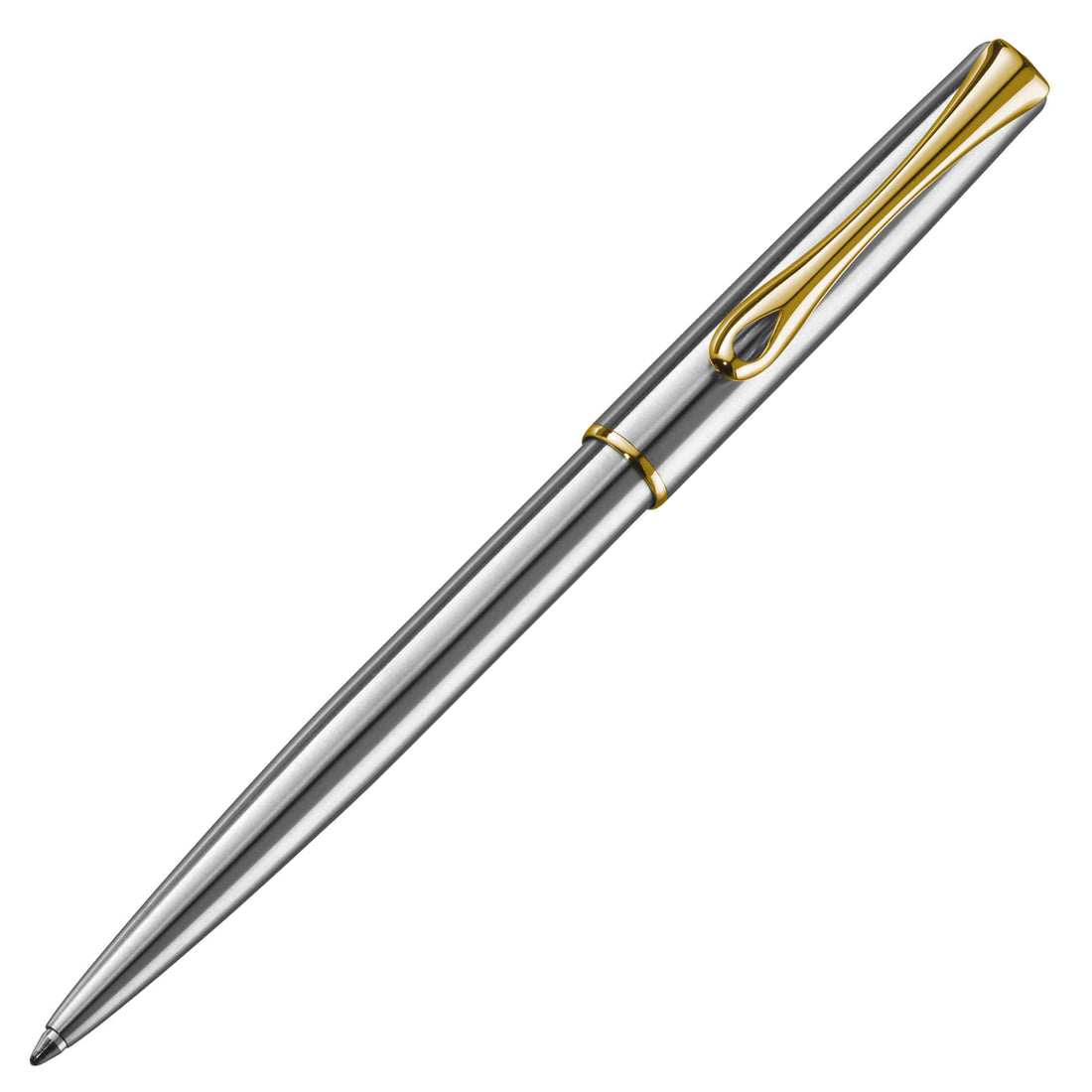 Diplomat Traveller Stainless Steel with Gold Trim easyFLOW Ballpoint Pen