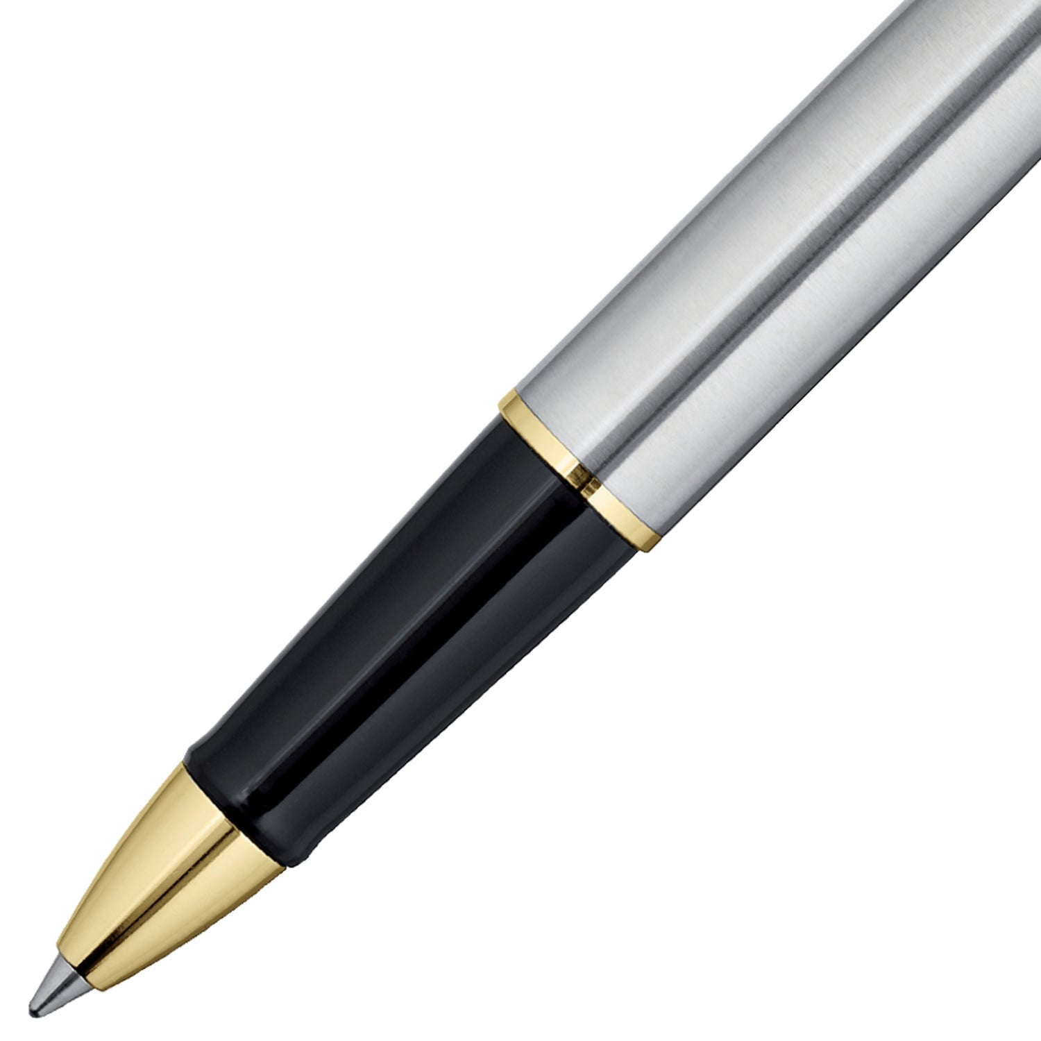 Diplomat Traveller Stainless Steel with Gold Trim Rollerball Pen