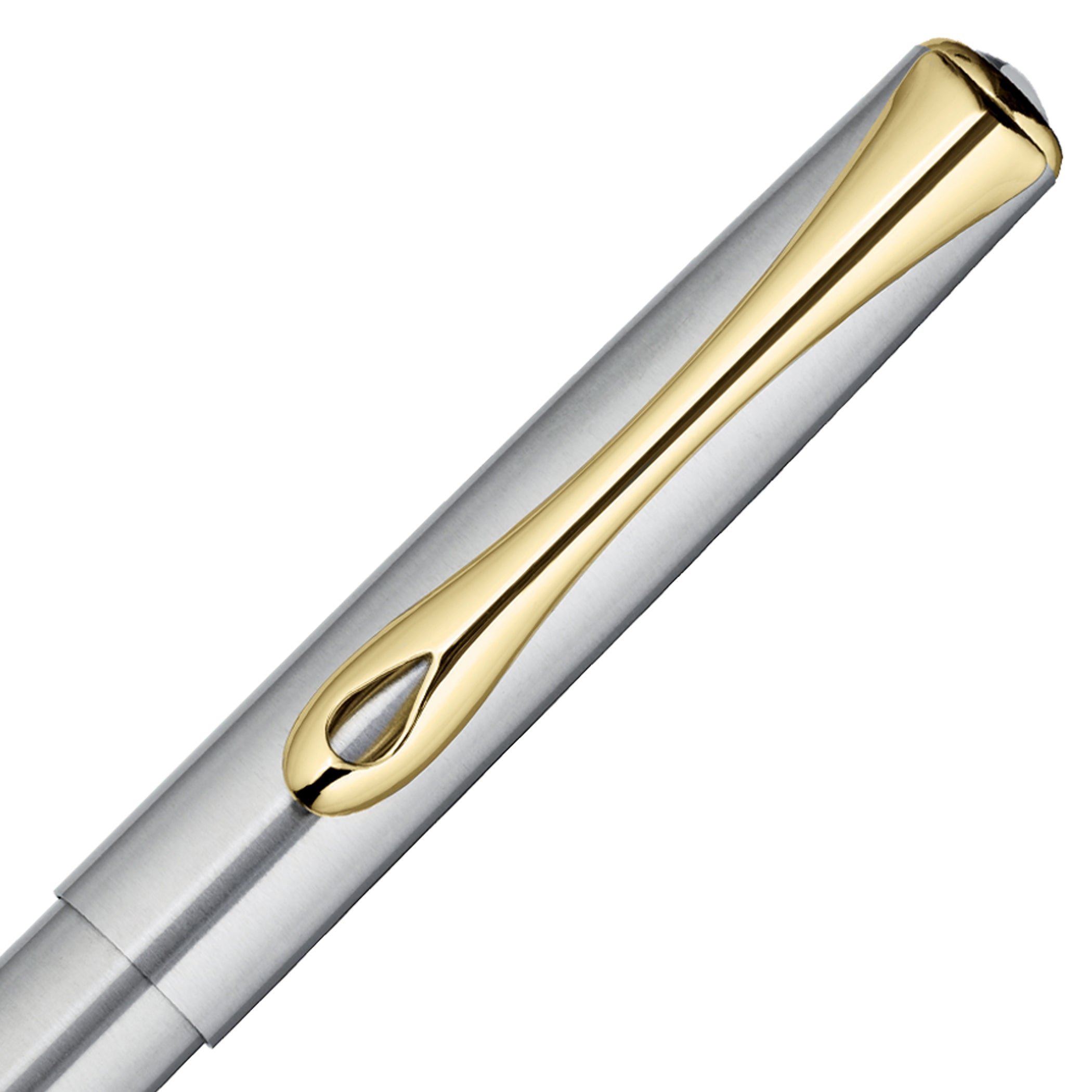 Diplomat Traveller Stainless Steel with Gold Trim Rollerball Pen
